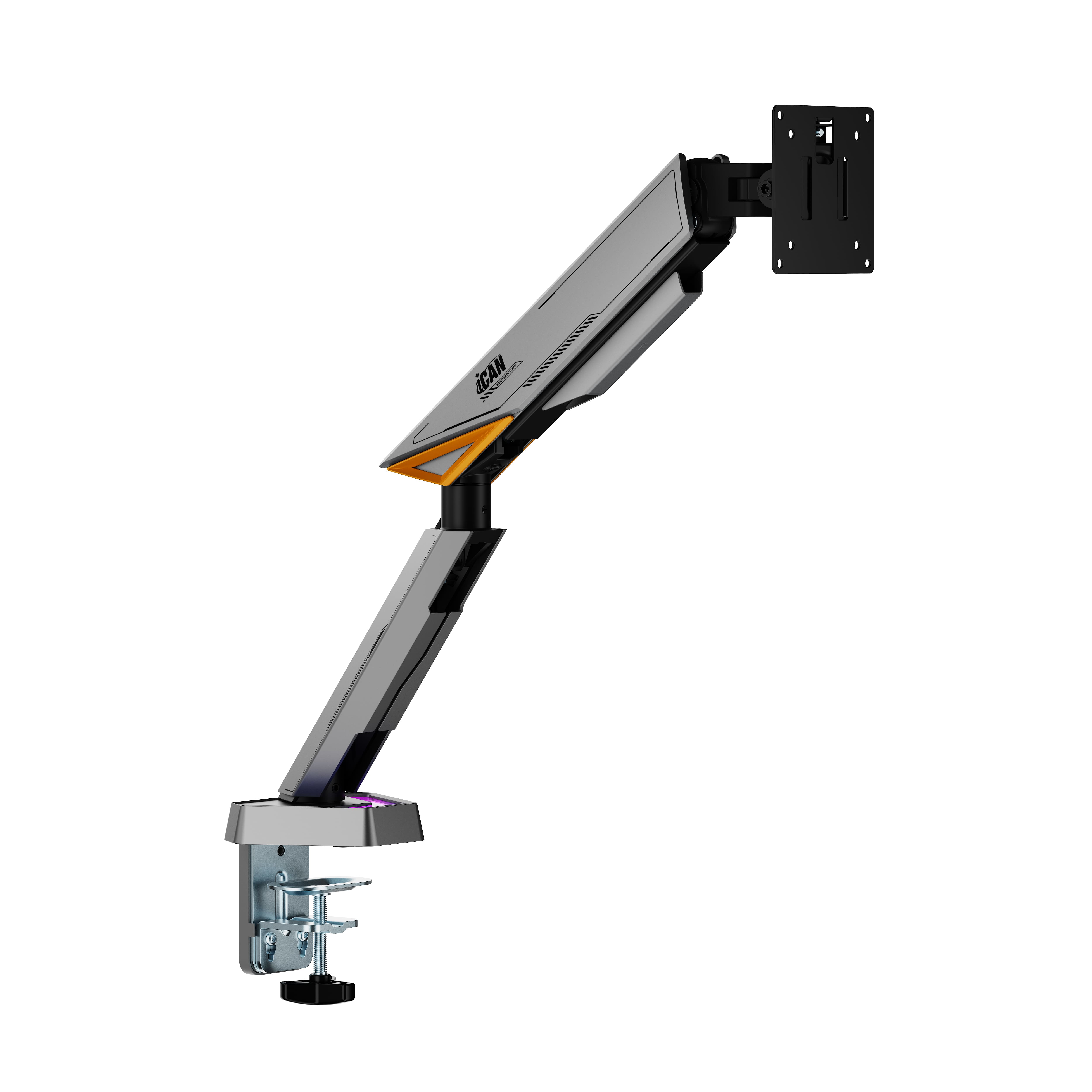 ICAN Heavy-Duty RGB Mechanical Single Monitor Arm, fit 17"-45"
