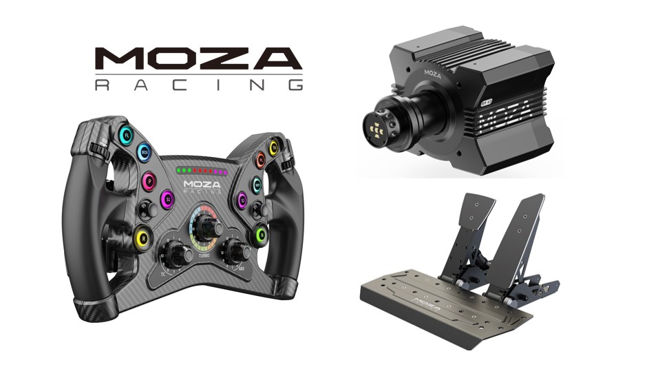 MOZA R9 V3 Direct Drive Wheel Base + MOZA KS Steering Wheel + MOZA SR-P Double Pedals with Base