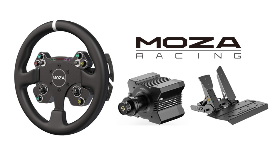 Base de volant à entraînement direct MOZA R9 V3 + Volant MOZA CS V2P + Pédalier MOZA SR-P 2