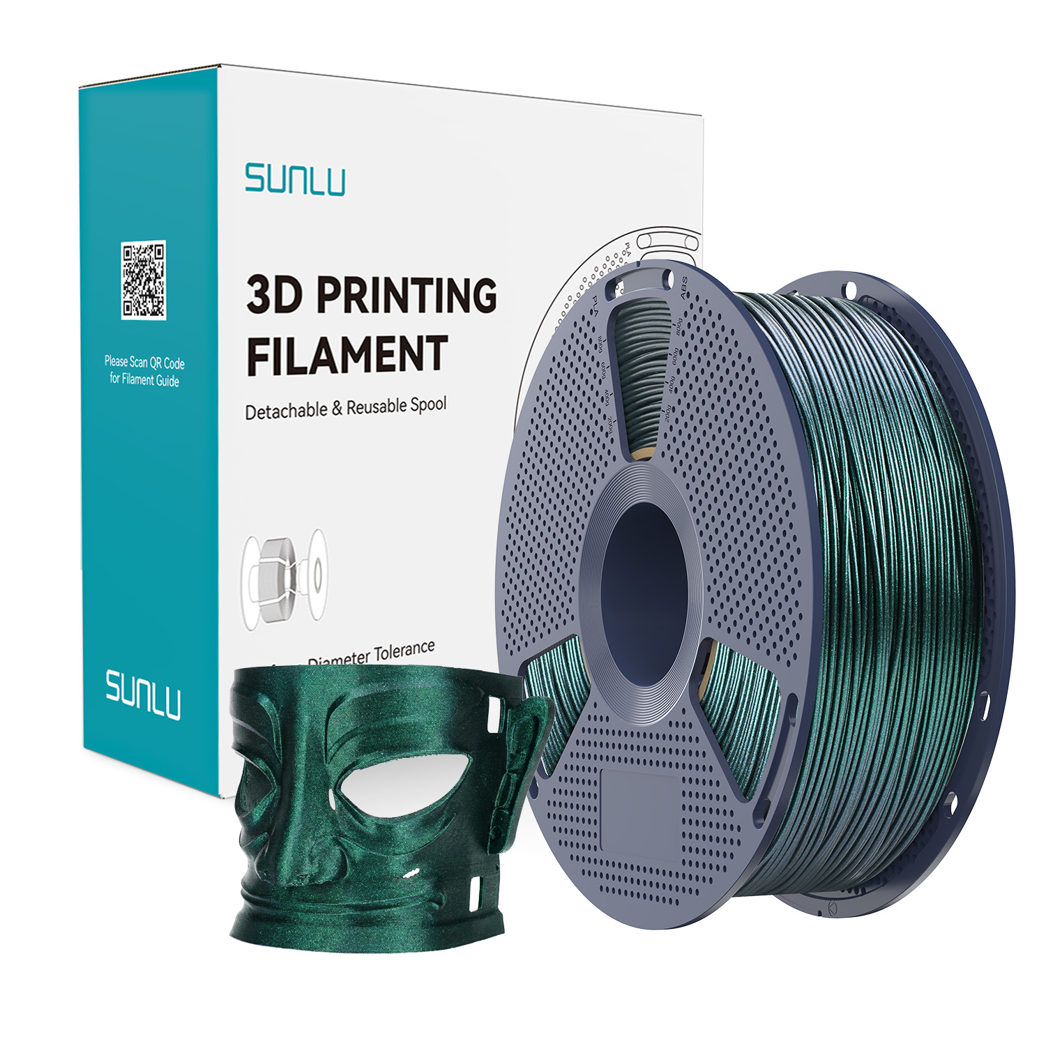 Sunlu 1.75mm, 1kg/spool, PLA Galaxy Galaxy Green