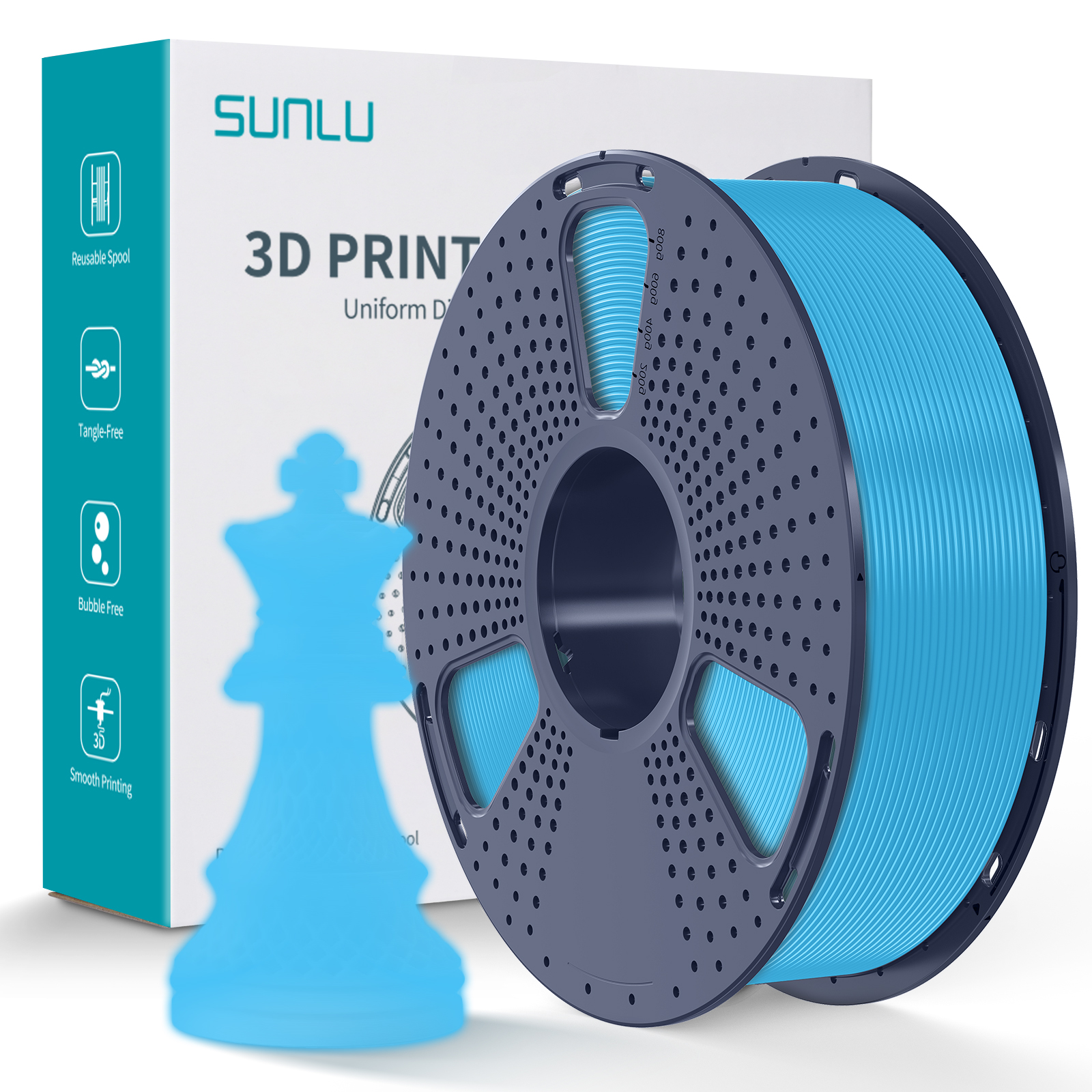 Filament PLA Sunlu (bleu phosphorescent) (bleu noctilucent)