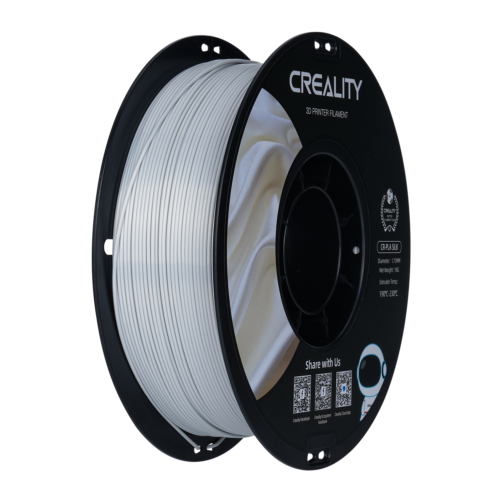 Creality CR-Silk PLA Filament 1.0Kg 1.75mm,Silver