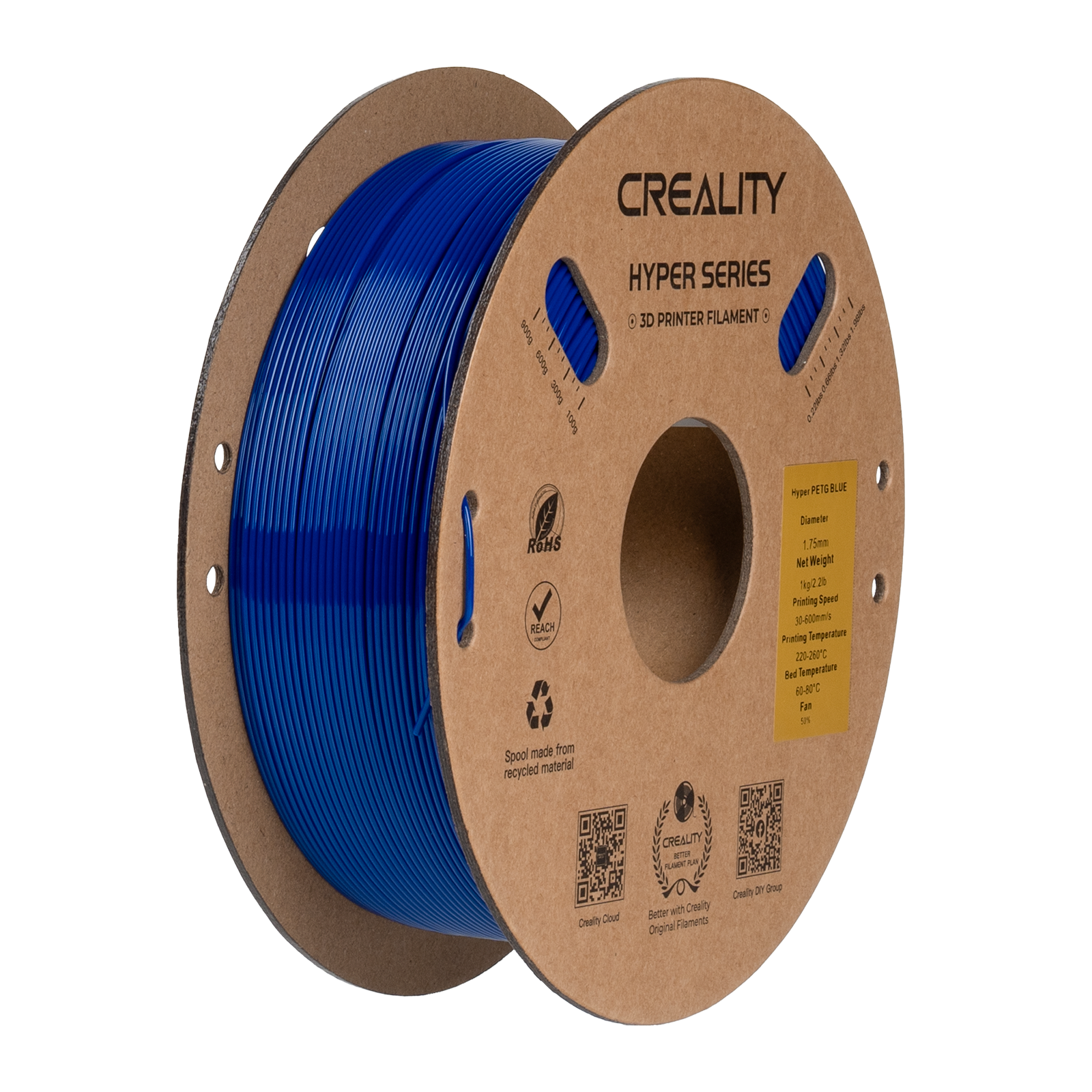 Creality Hyper-PETG Filament 1.0Kg 1.75mm, Blue
