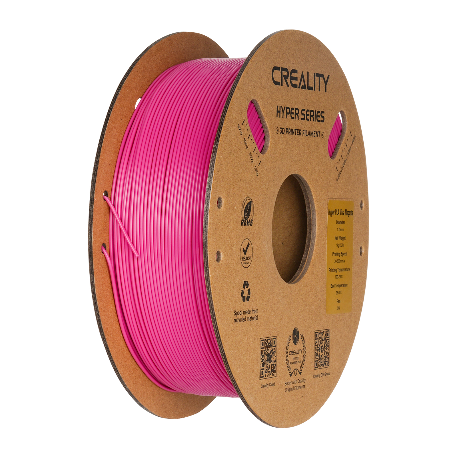Filament d'impression 3D PLA Creality Hyper Series, 1 kg, 1,75 mm, Viva Mage