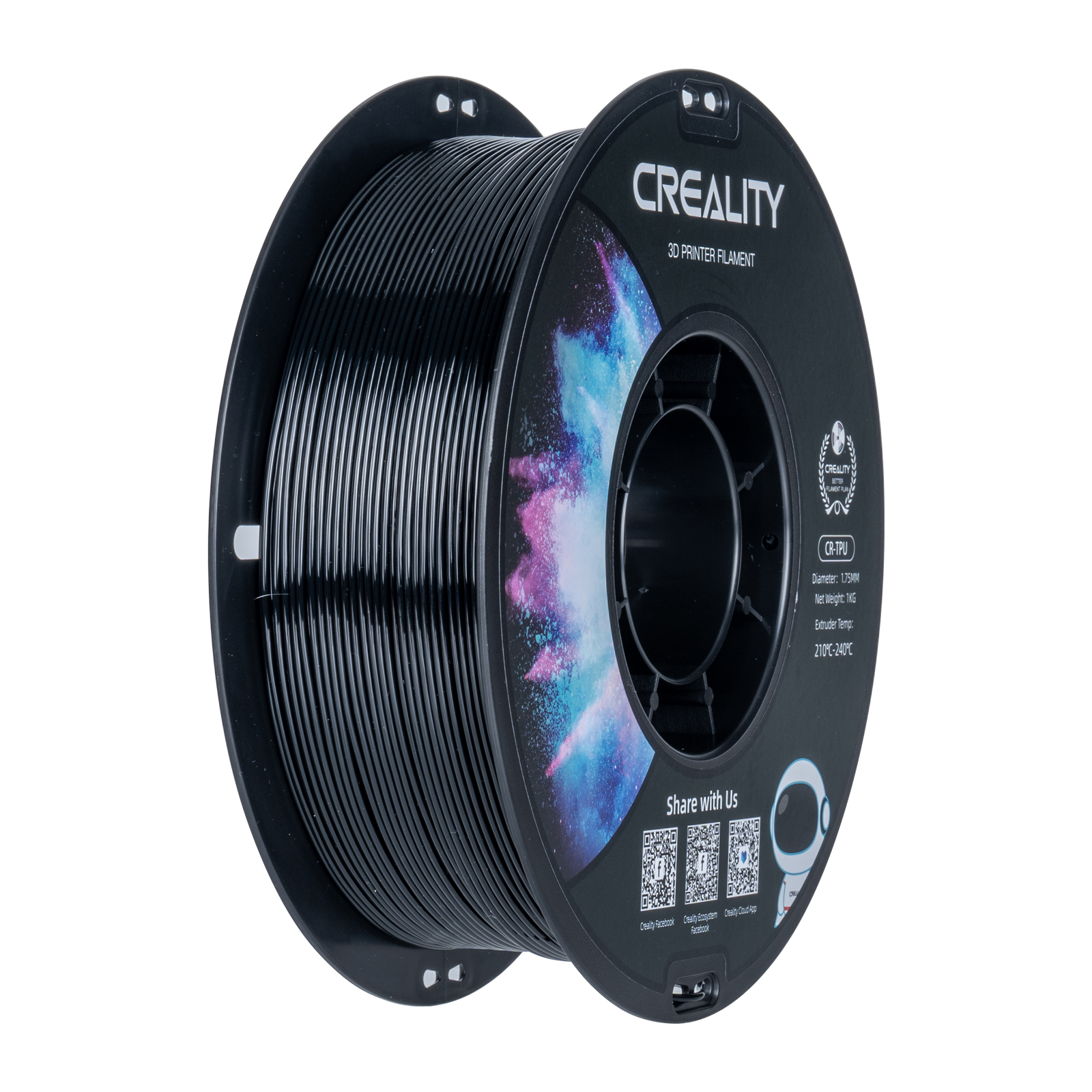 Filament Creality CR-TPU 1,0 kg 1,75 mm, noir