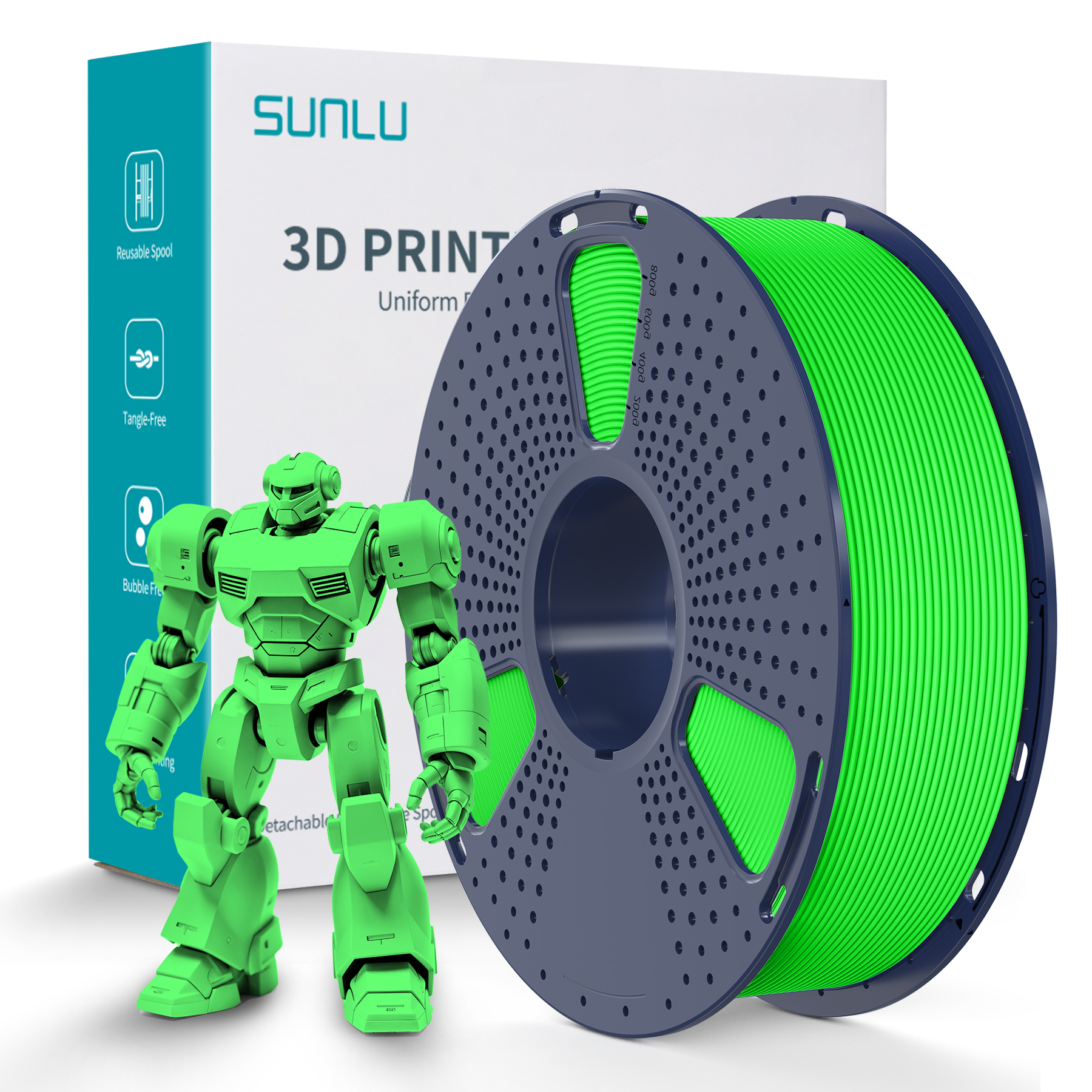 Sunlu 1.75mm, 0.9kg/spool, ABS filament (Green)