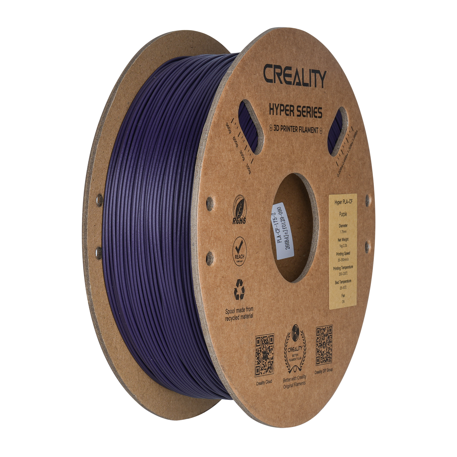Filament d'impression 3D Creality Hyper PLA-CF 1 kg, 1,75 mm, violet