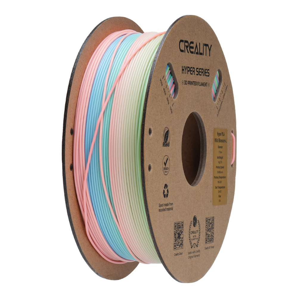 Filament d'impression 3D PLA Creality Hyper Series 1 kg, 1,75 mm, arc-en-ciel, Wi