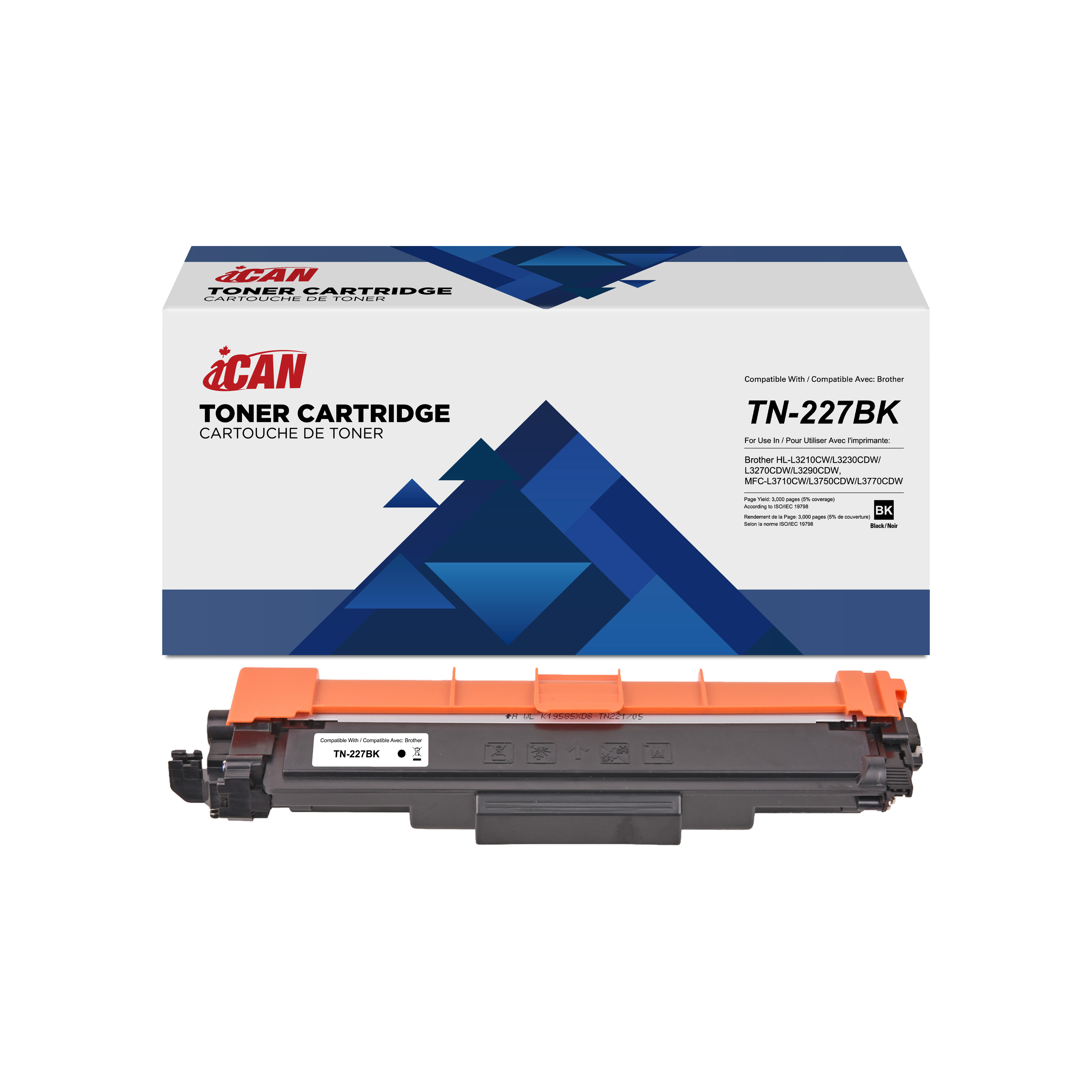 iCan Compatible Brother TN-227BK Black Toner Cartridge