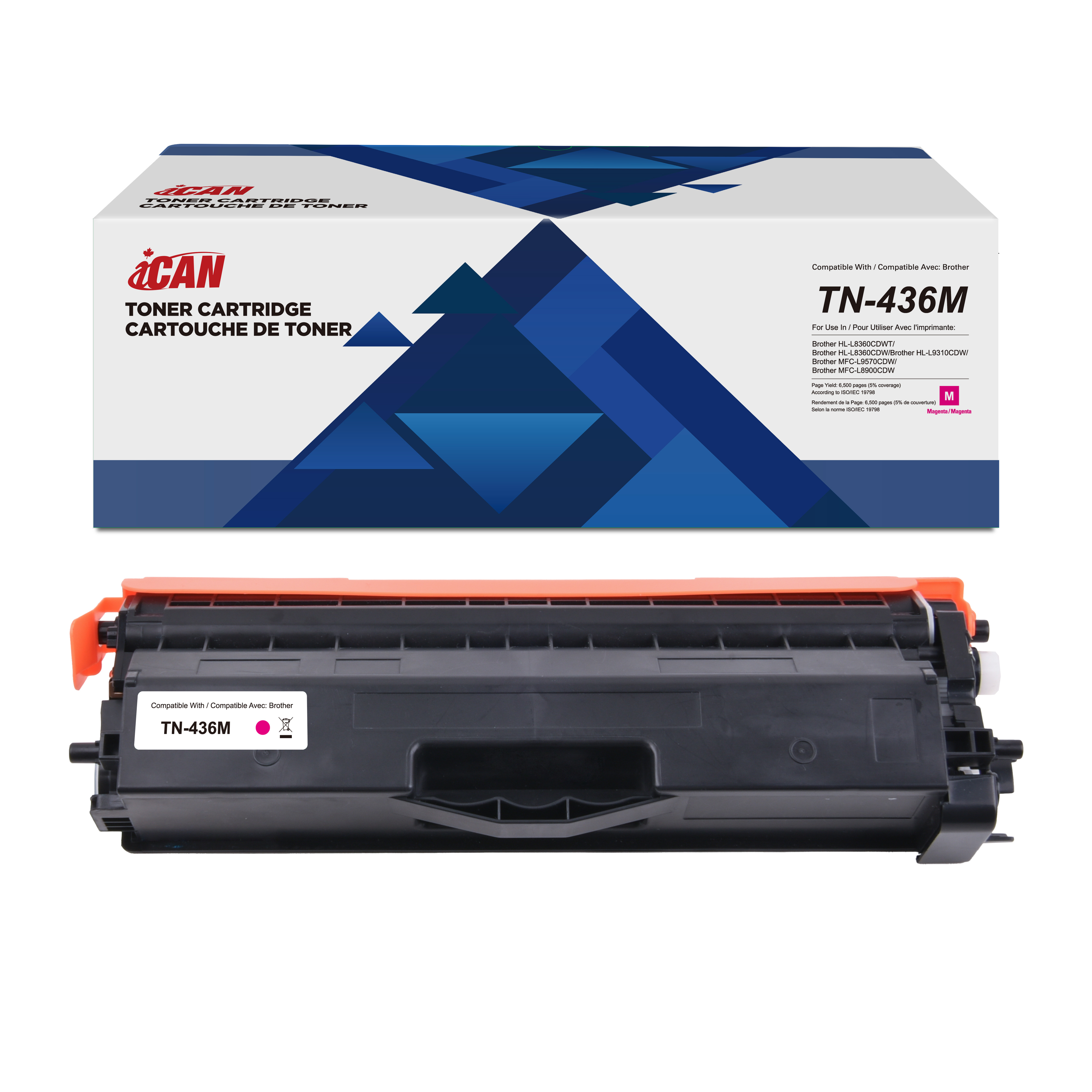 Cartouche de Toner Magenta iCan compatible avec Brother TN-436M