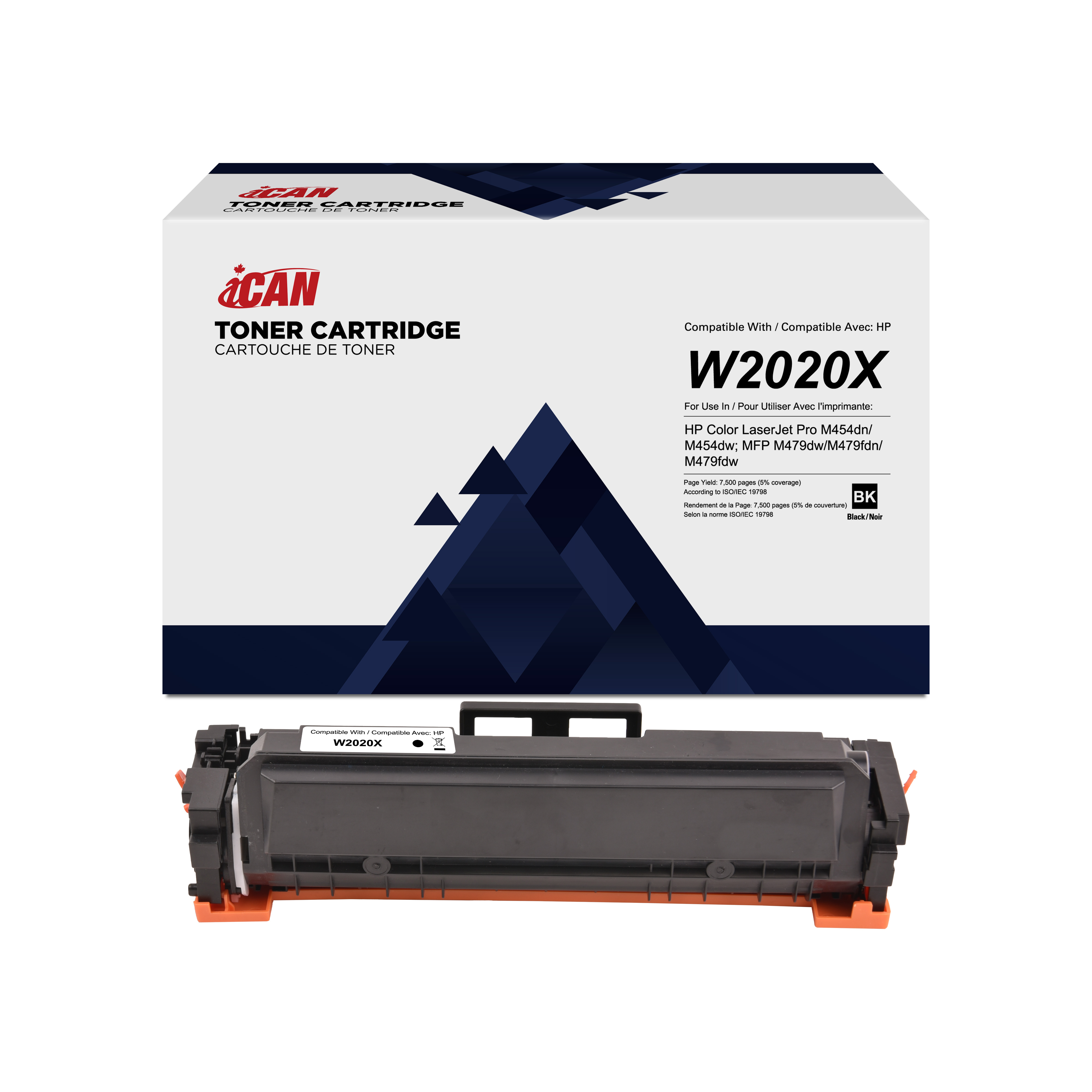 artouche de toner noir compatible iCan HP W2020