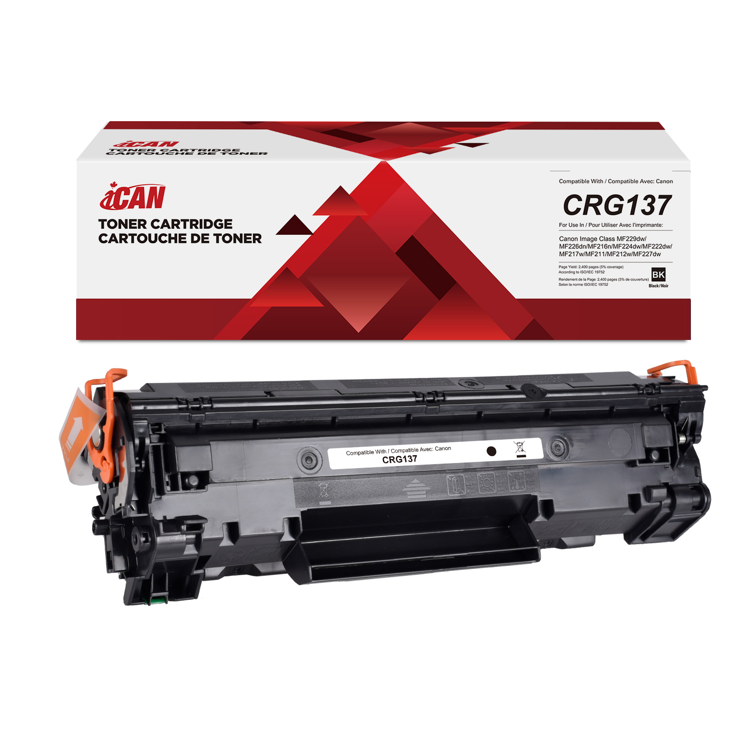 iCAN Cartouche de toner noir compatible Canon 137