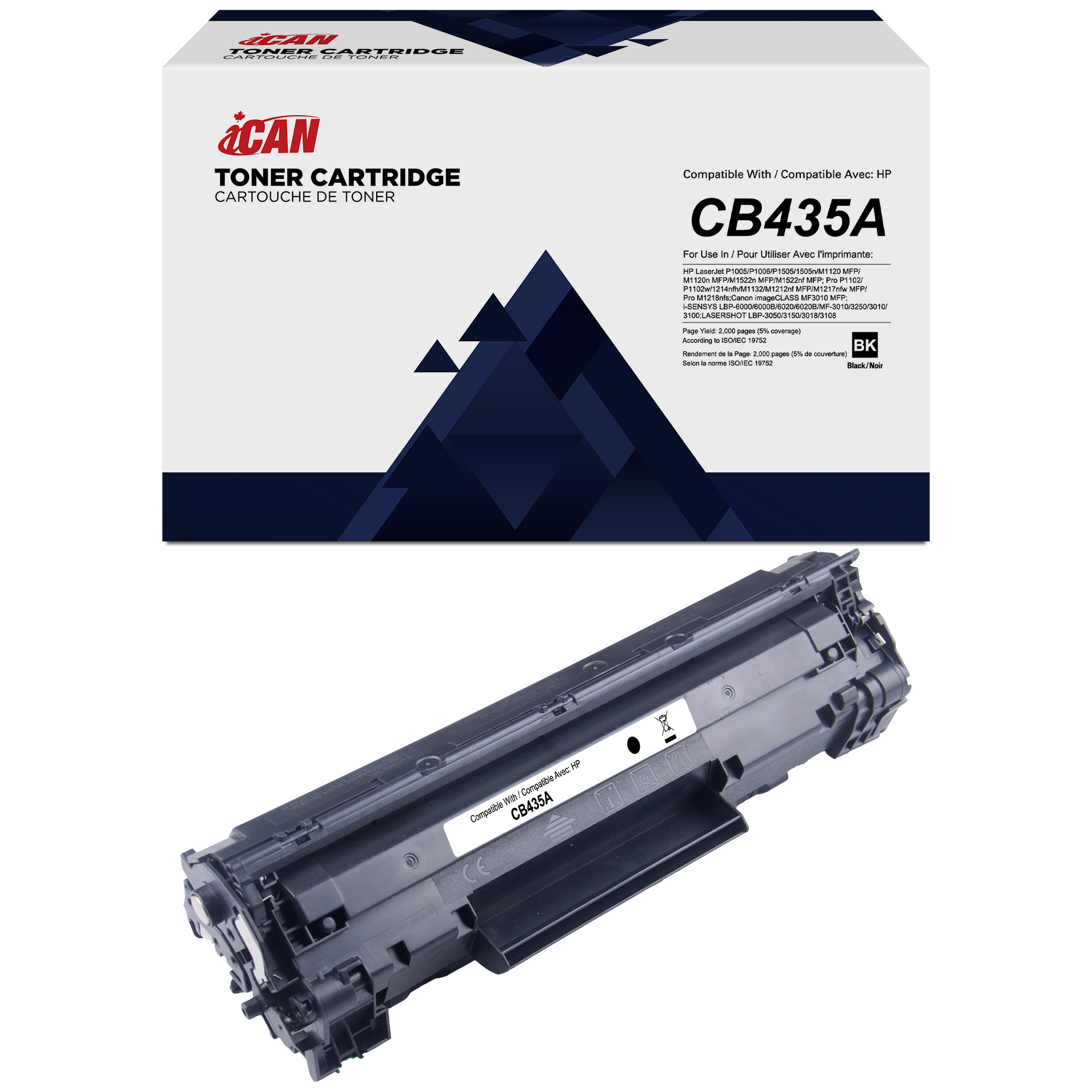 ICAN Compatible with HP 35A Black Toner Cartridge