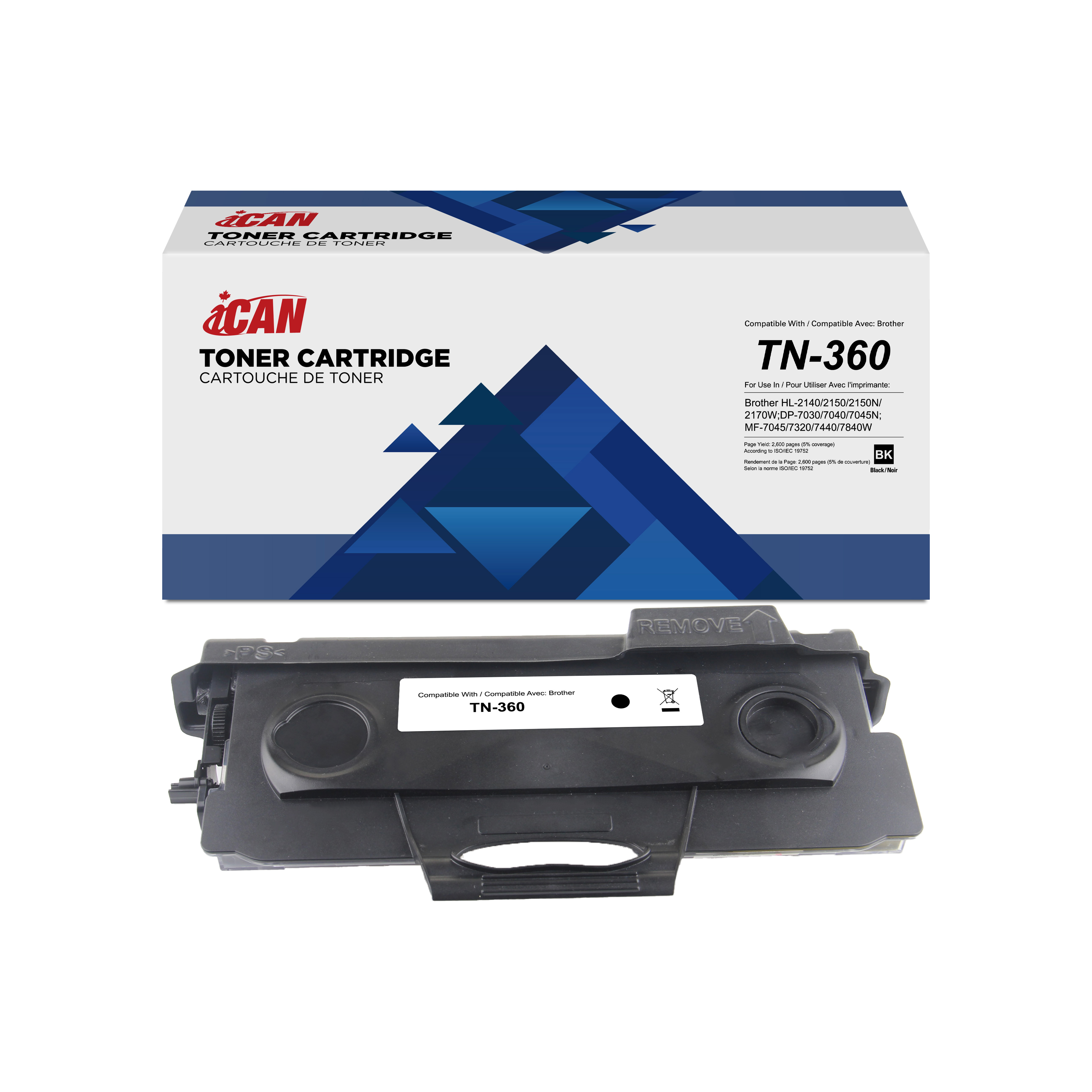 iCAN Compatible Brother TN360 High Yield Black Toner Cartridge