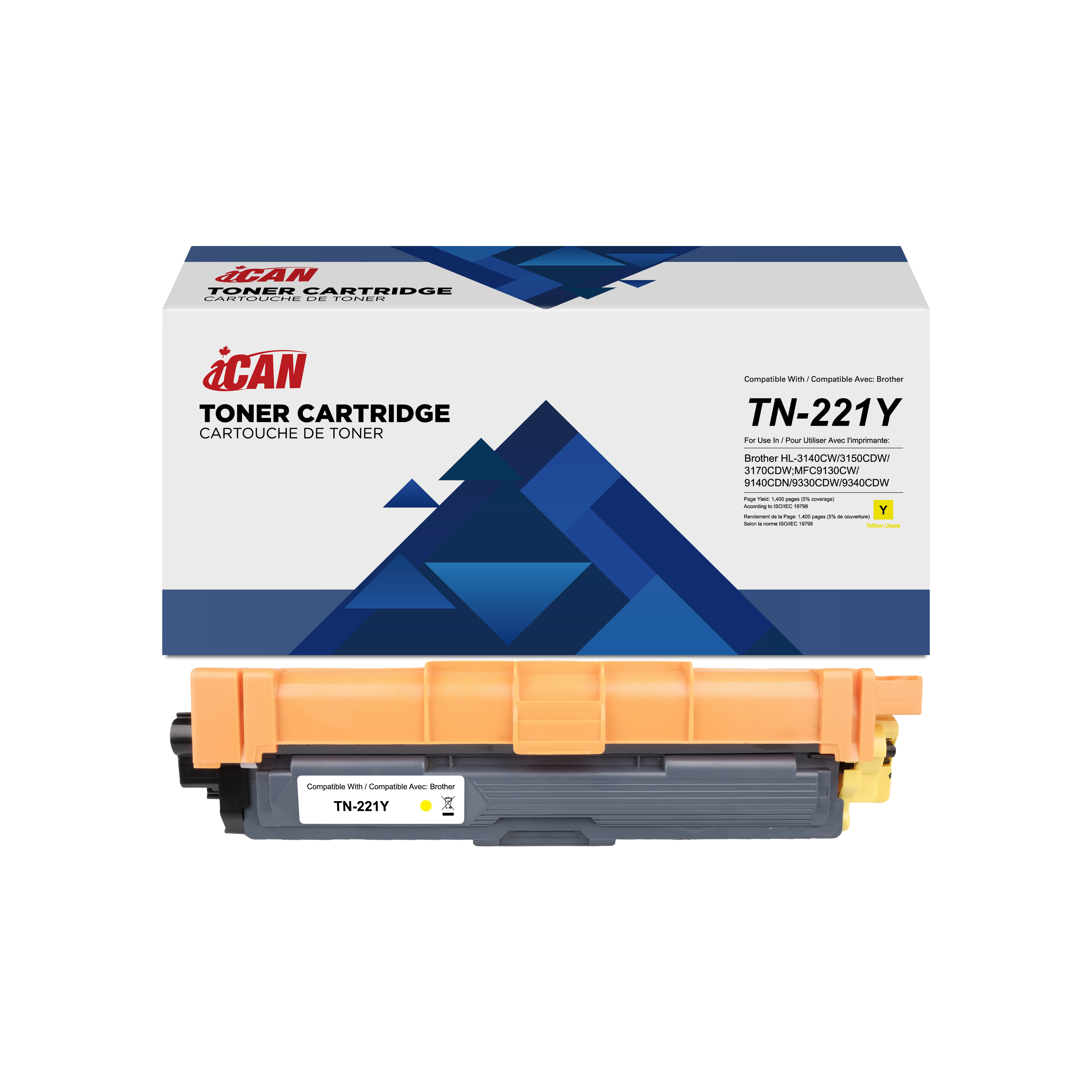 iCAN Compatible Brother TN221Y Yellow Toner Cartridge