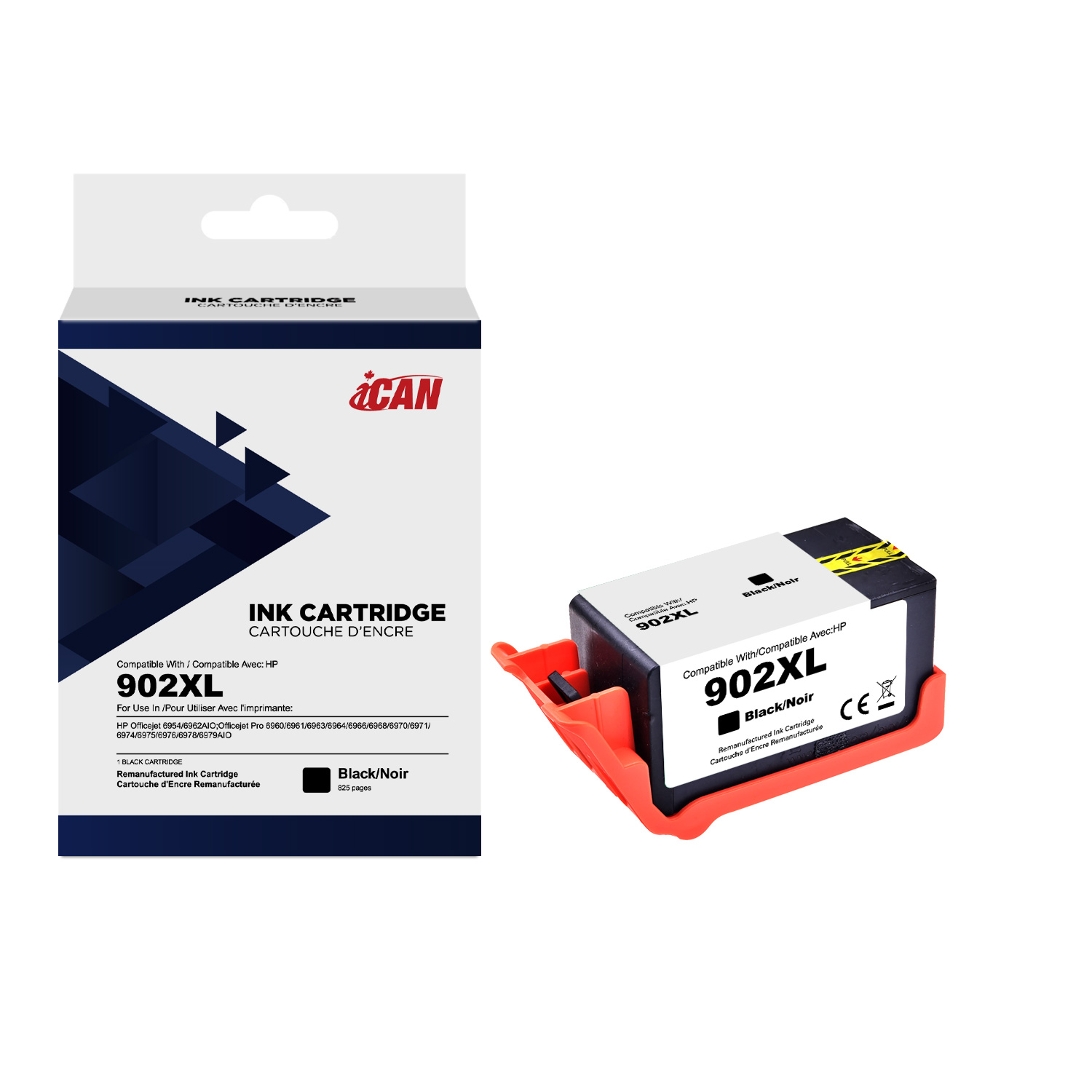 iCAN Cartouche d'encre de remplacement compatible avec HP Remis à neuf