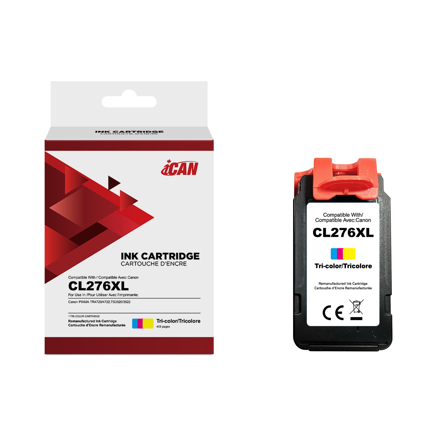 iCan Canon CL276XL Tri-color Ink Cartridge (Remanufactured)
