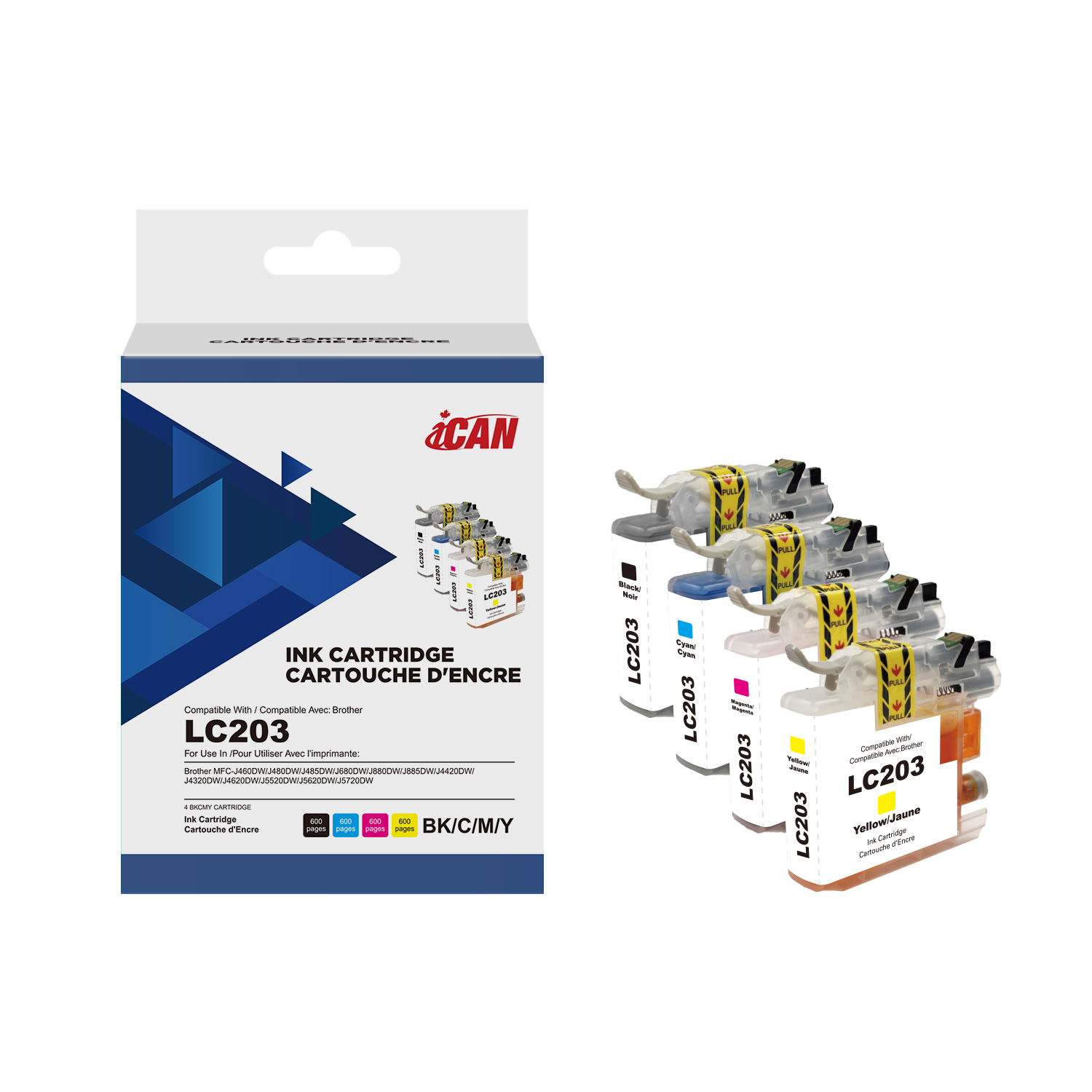 iCan Compatible Brother LC203 Black and Tri-color Ink Cartridge