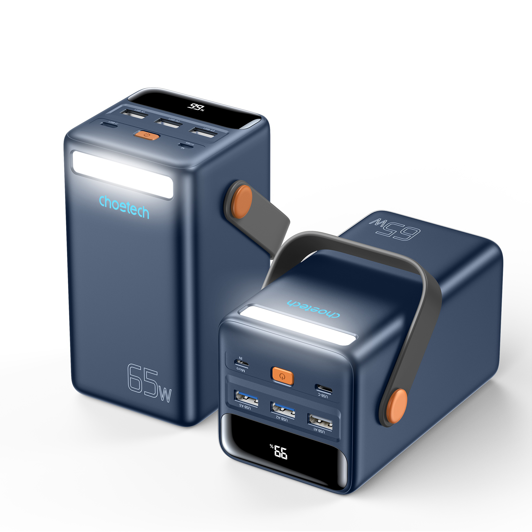 50000mAh PD 65W Portable Power Station with Built-in Flashlight