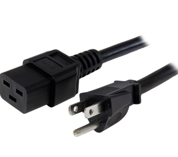 iCAN Computer Power Cord NEMA 5-15P to C19, 14 AWG, 6 ft