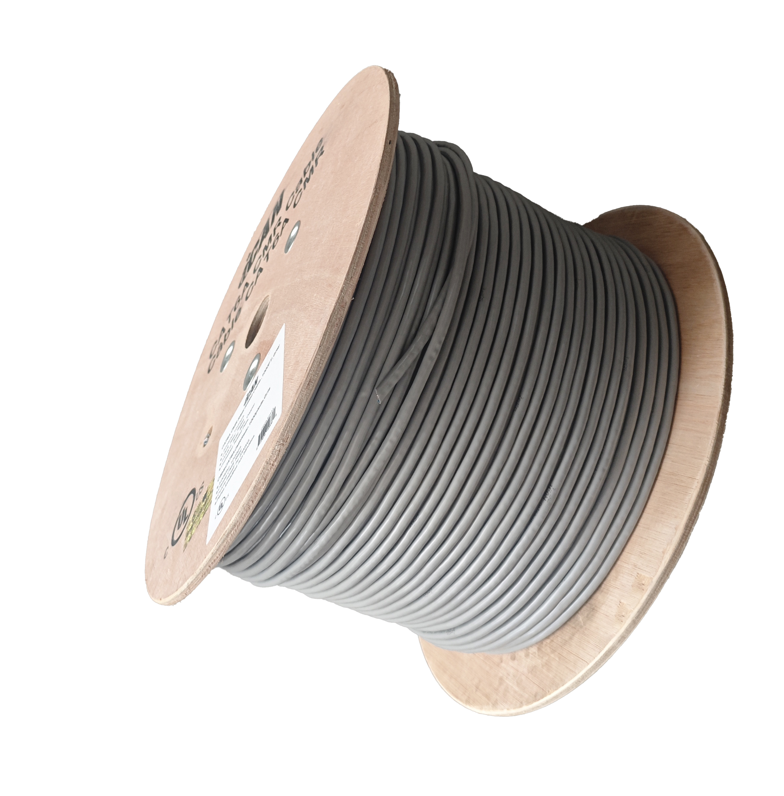 iCAN CAT6A Communications Plenum Cable (CMP), 23AWG 1000FT, Grey