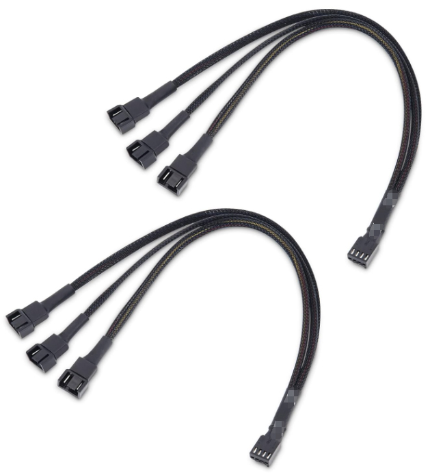 iCAN Internal Fan Power Splitter Cable for three CPUS, 1FT