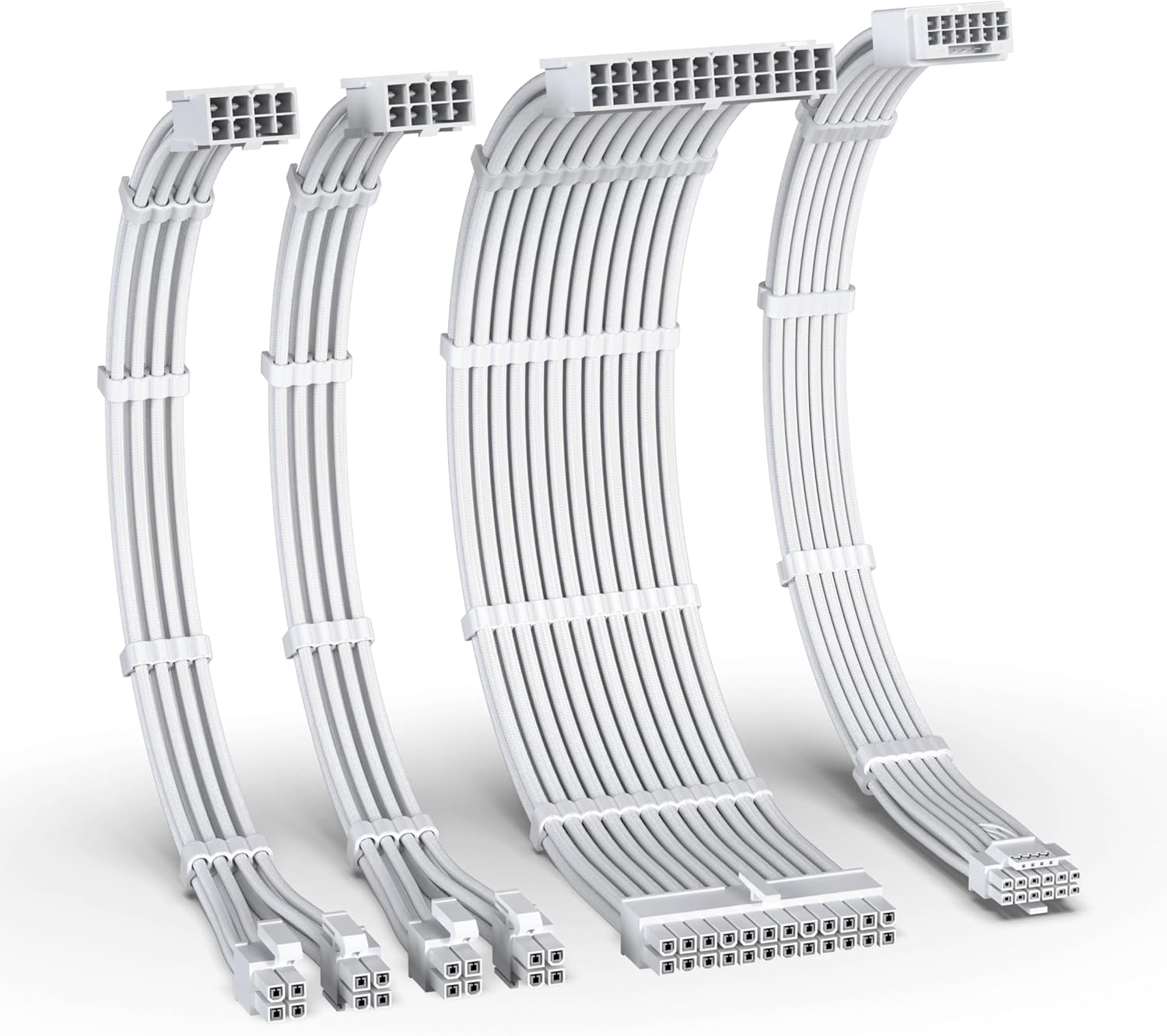 iCAN PSU Cable Extension Cable Kit, Braided, White