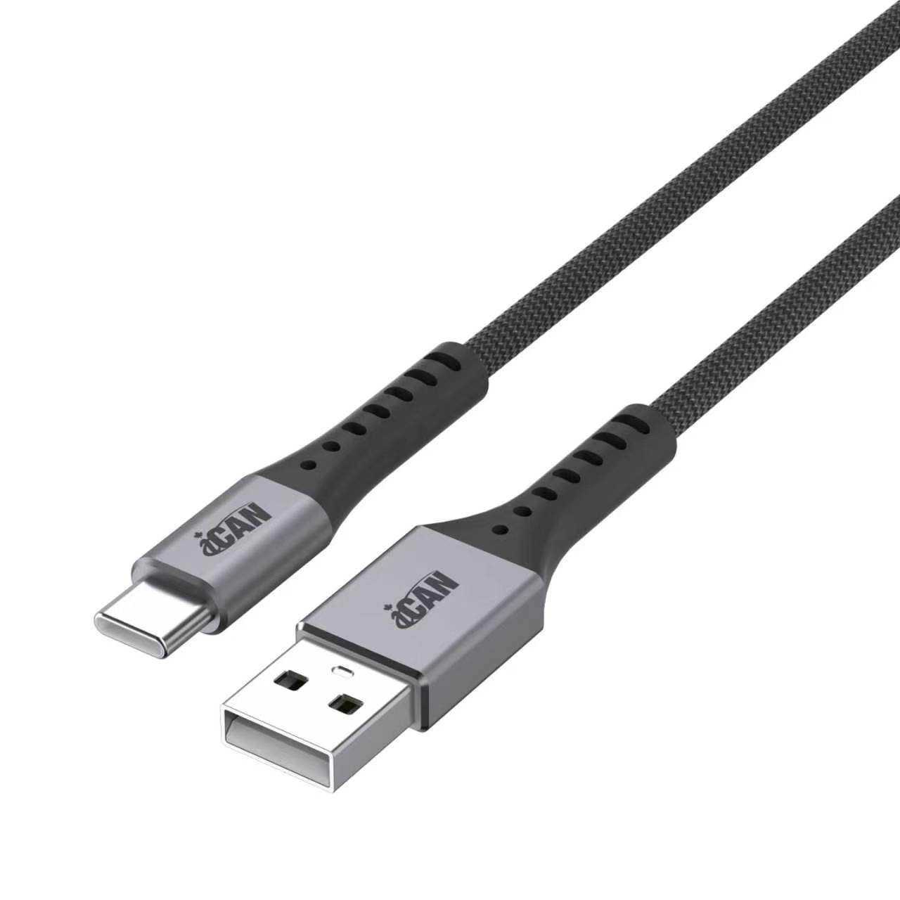 iCAN Câble USB 2.0 mâle Type-A vers mâle Type-C, 15W, 3 pieds