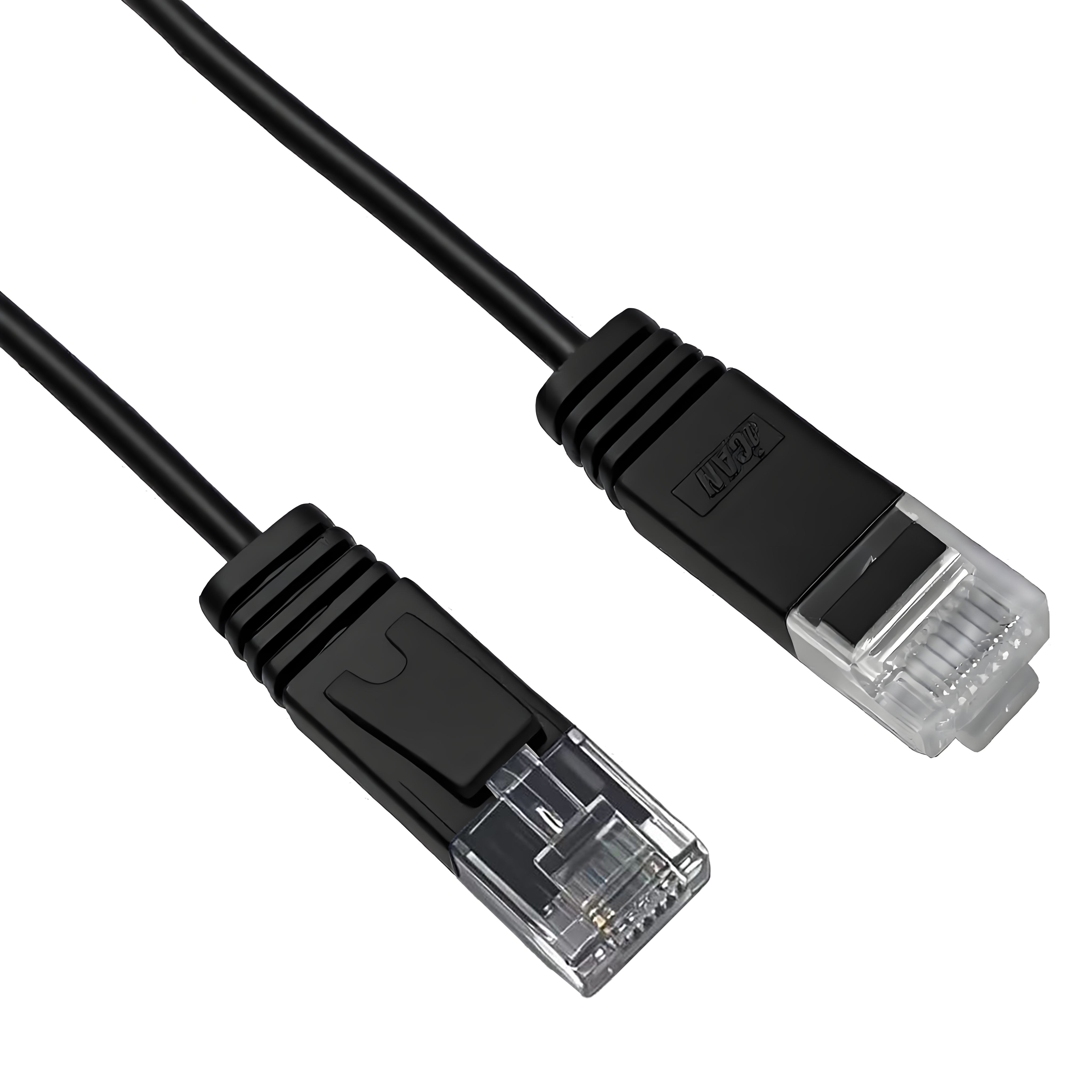 Câble Ethernet fin iCAN CAT6, 1 000 Mbps, cuivre nu pur, 91 cm, noir