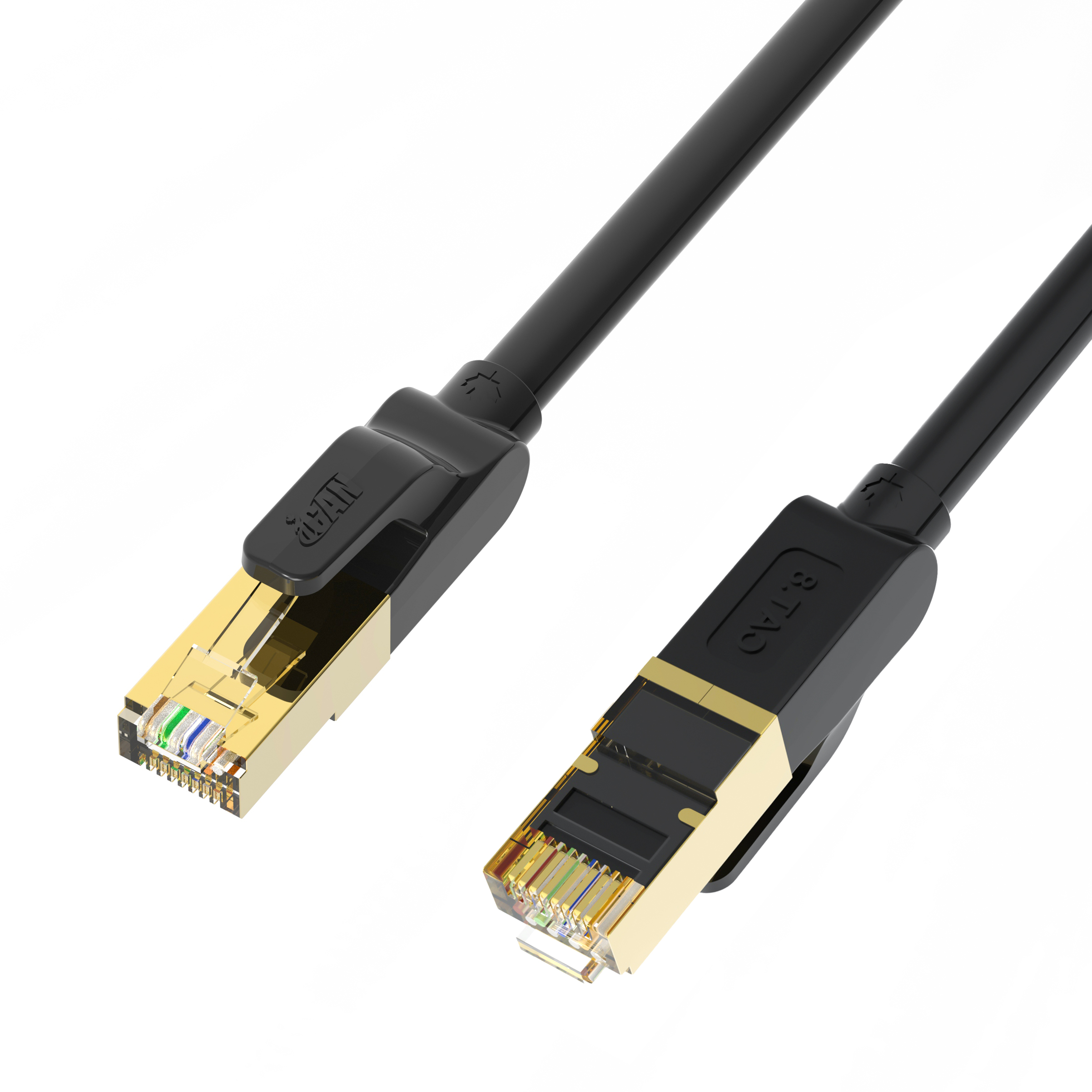 Câble Ethernet iCAN CAT8 Premium, S/FTP, 40 Gbit/s, 2 000 MHz, 4,6 m, noir