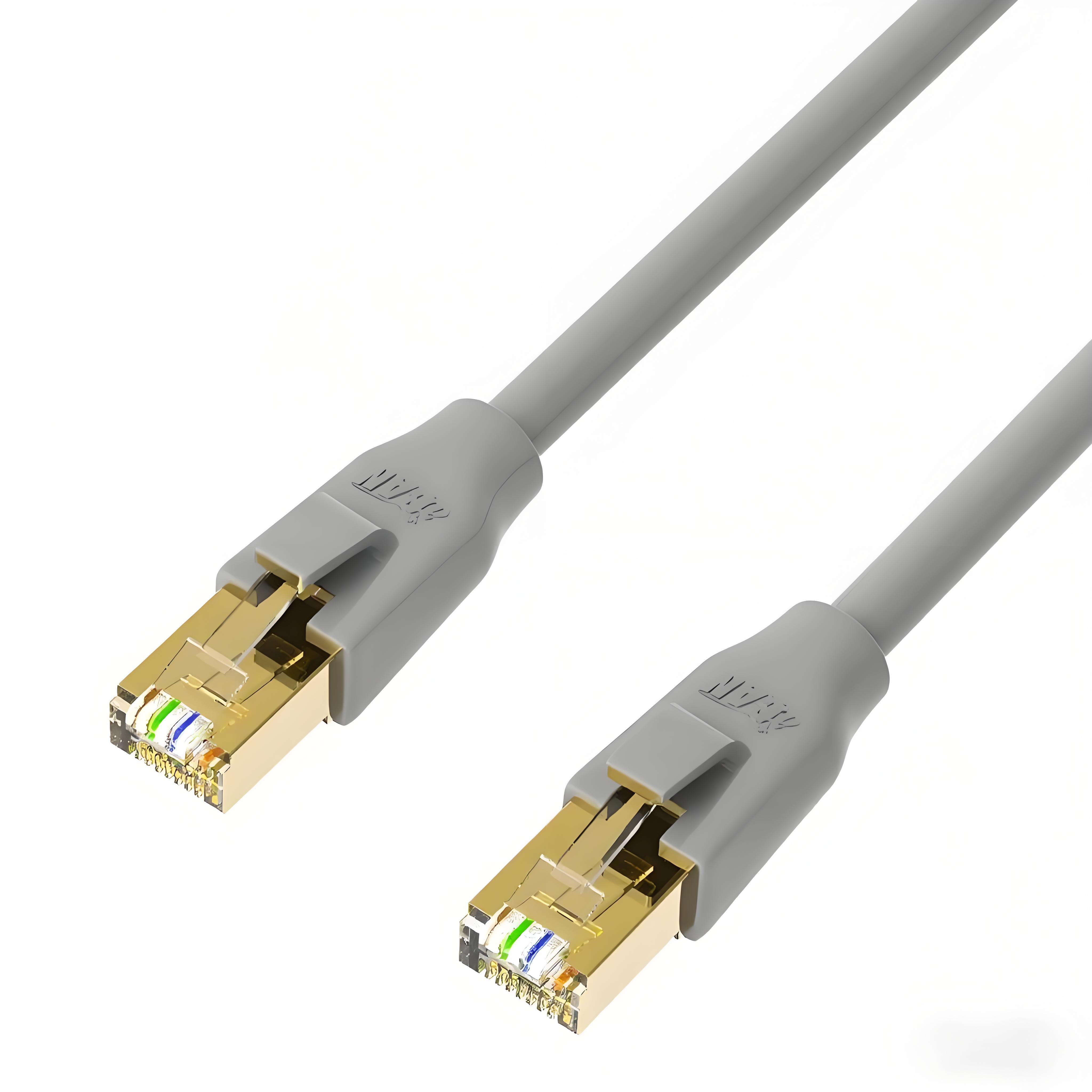 iCAN CAT7 Ethernet Patch Cable, High Speed 10Gbps 600MHz, Double Shielded S/FTP 26AWG, Gold Plated, 6FT, Grey