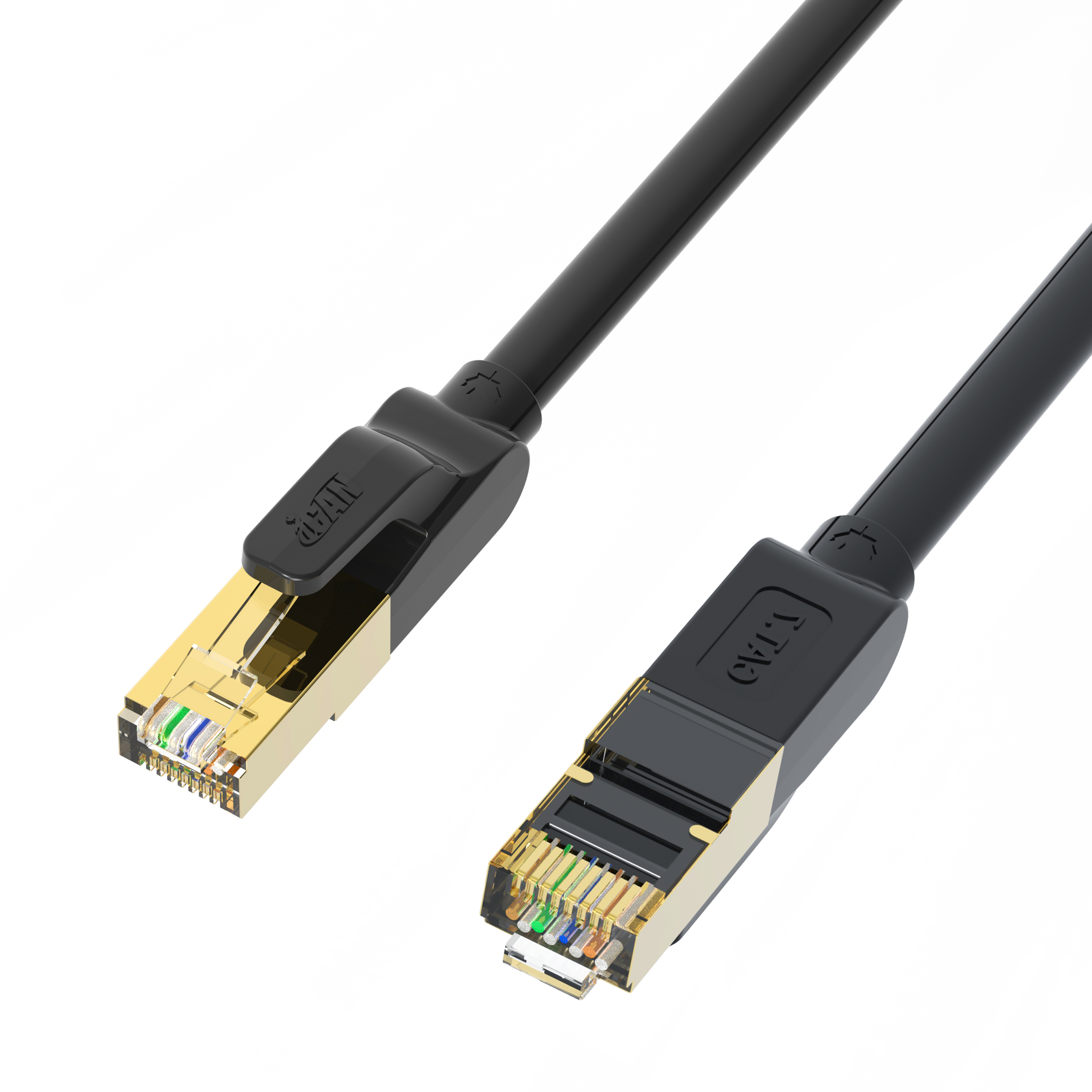 Câble Ethernet iCAN CAT7, 10 Gbit/s 600 MHz, SSTP, plaqué or, 15 m, noir