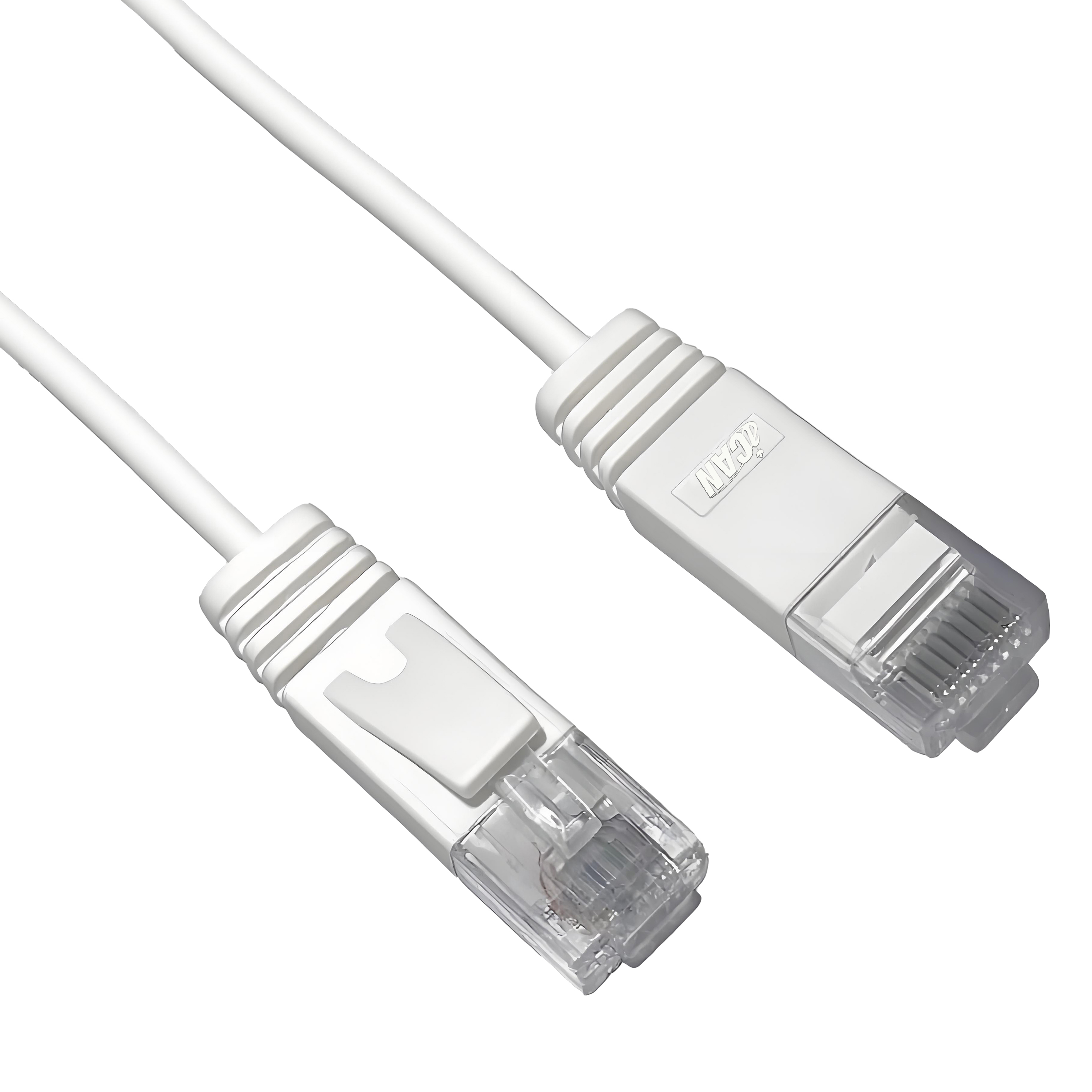 iCAN CAT6 Slim Ethernet Cable, 1000Mbps, Pure Bare Copper, 7FT, White