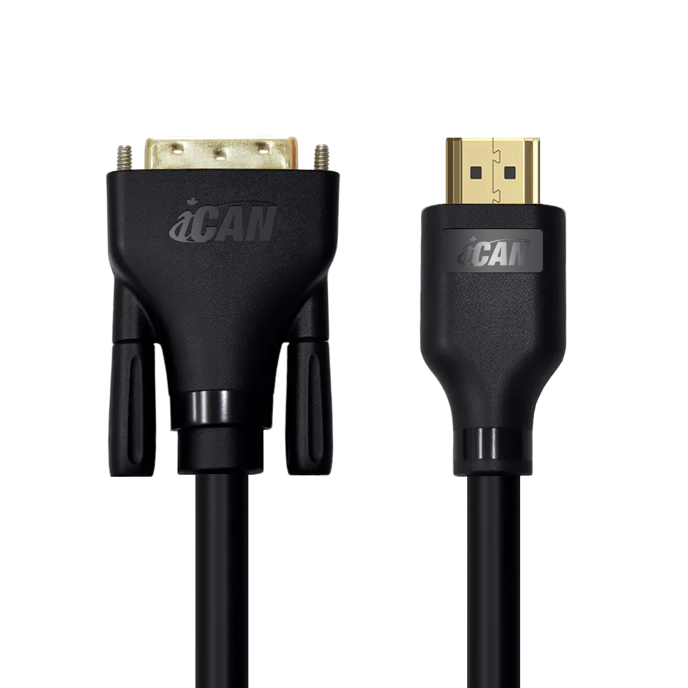 Câble iCAN HDMI vers DVI (DVI-D) double liaison, mâle vers mâle, 91 cm