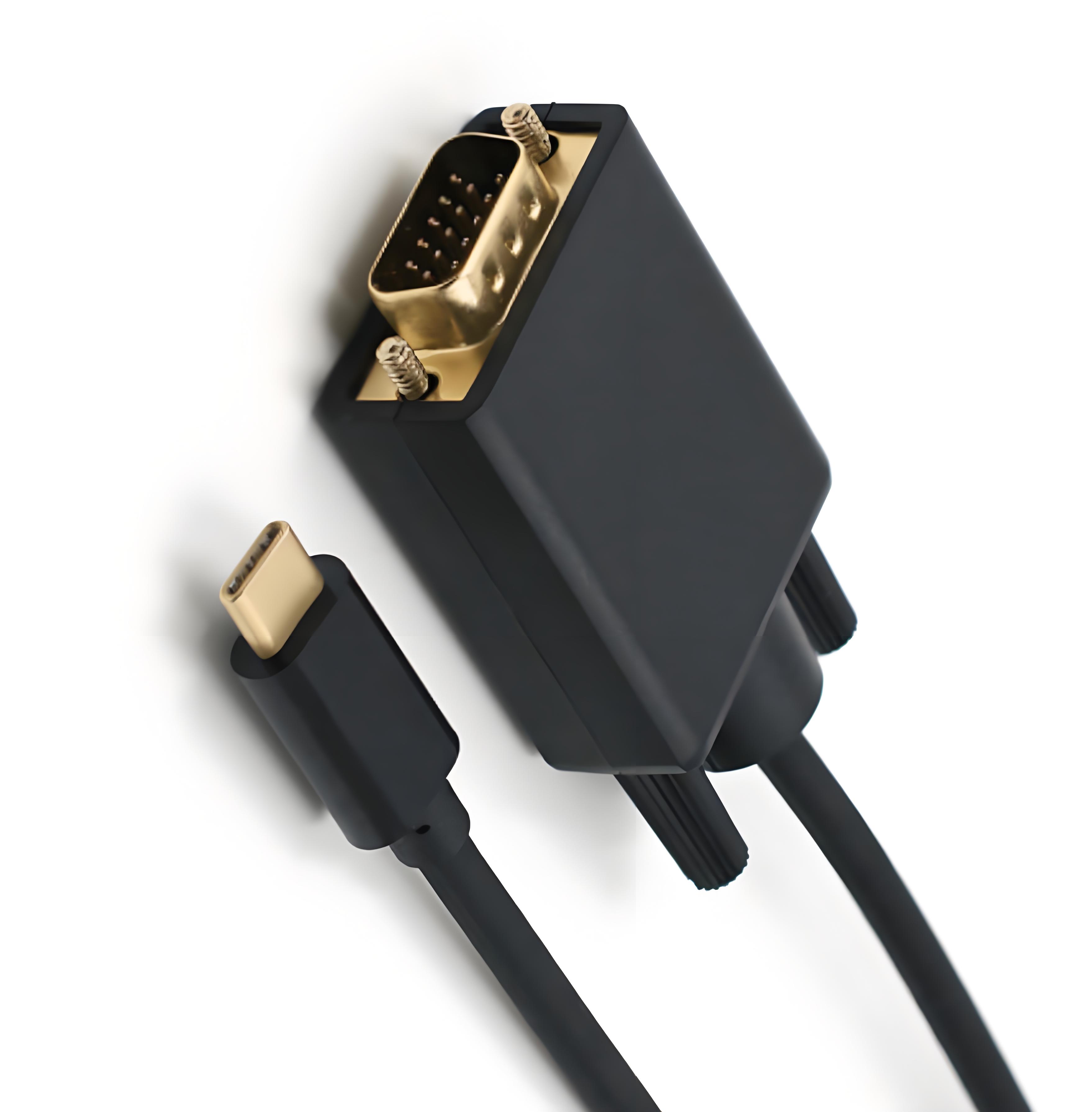 iCAN USB Type C to VGA Cable, 6ft, Black