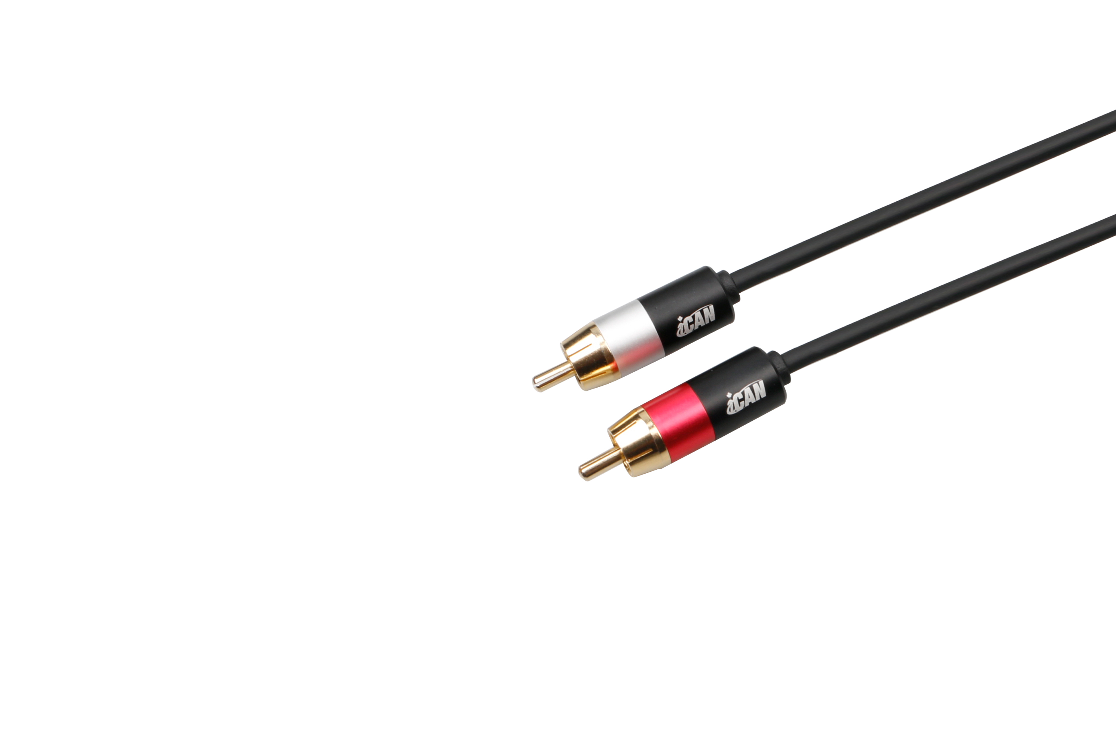 iCAN 2xRCA Audio Cable, Gold Plated, Black, 6FT(Open Box)