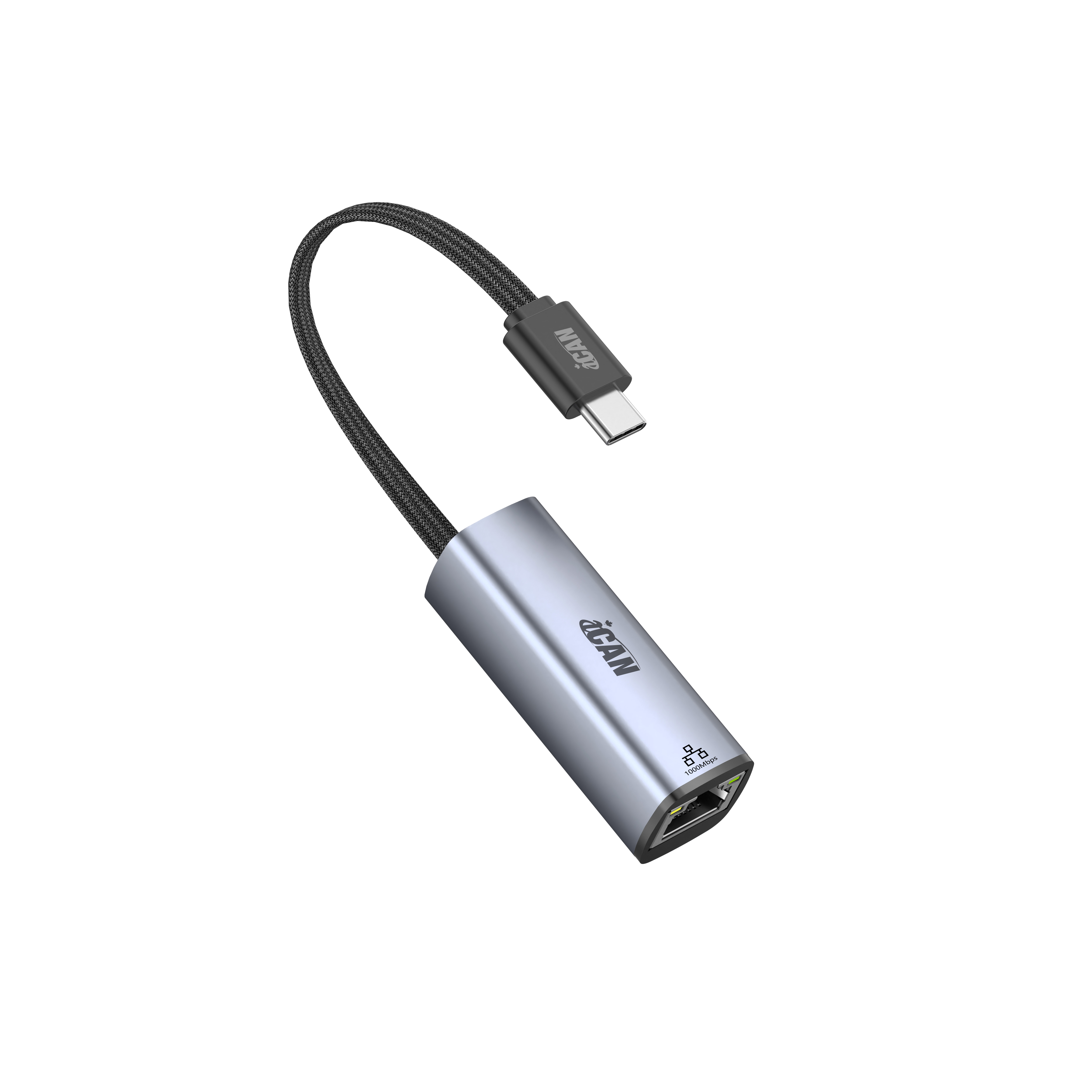 iCAN USB 3.0 Type-C Male to RJ45 Female Adapter, 10/100/1000Mbps