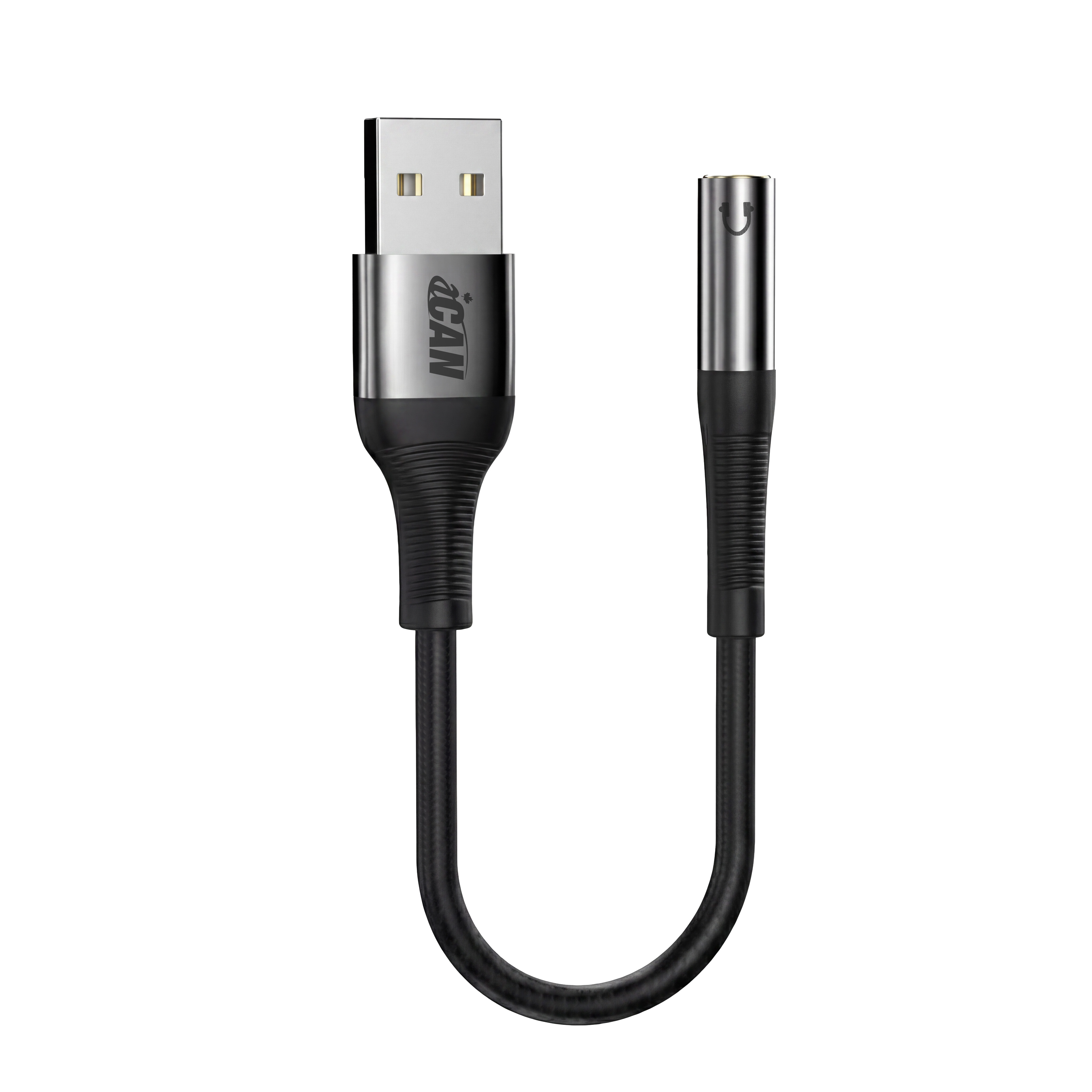 iCAN Type-A Male to 3.5mm Audio Female Adapter, Black