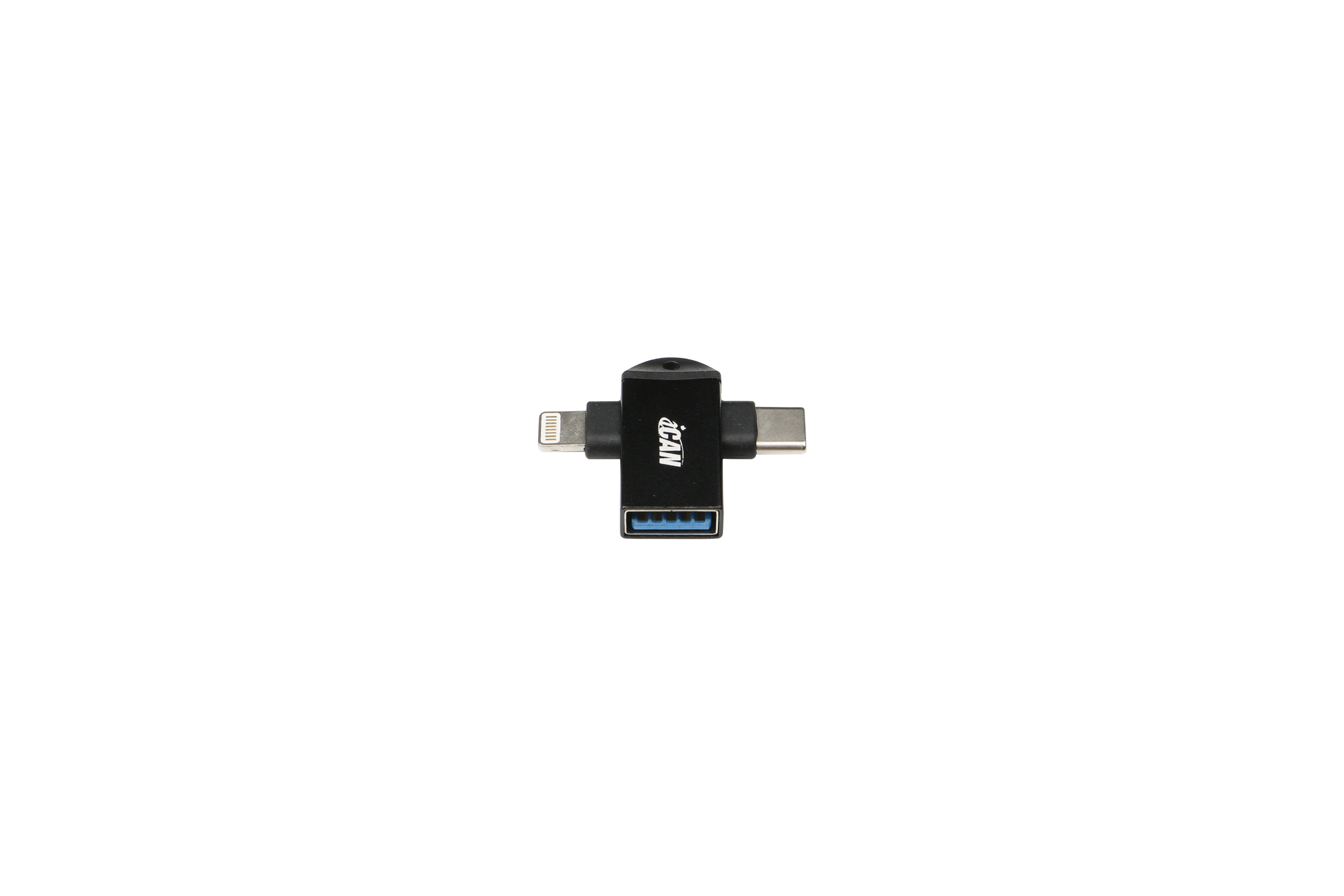 Adaptateur iCAN USB 2.0 Type-C Mâle+Lightning Mâle vers Type-A Femelle(Open Box)