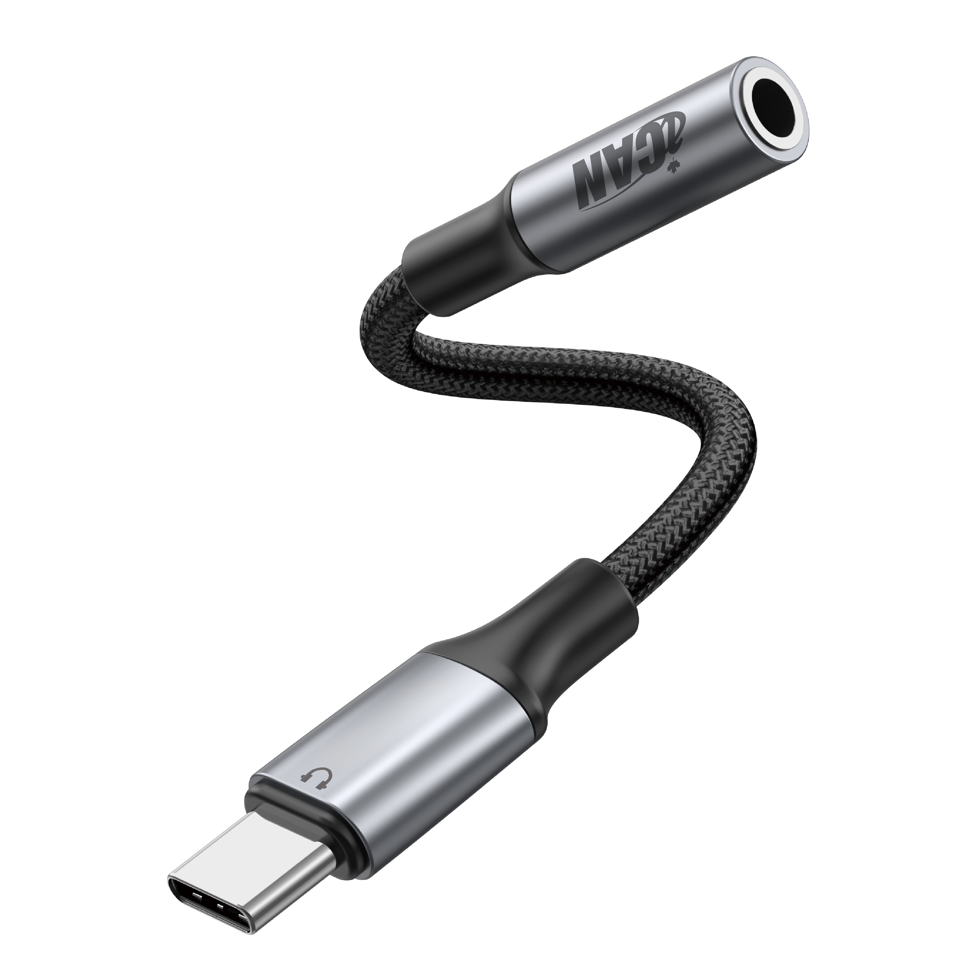 iCAN Type-C Male to 3.5mm Audio Female Adapter, Black