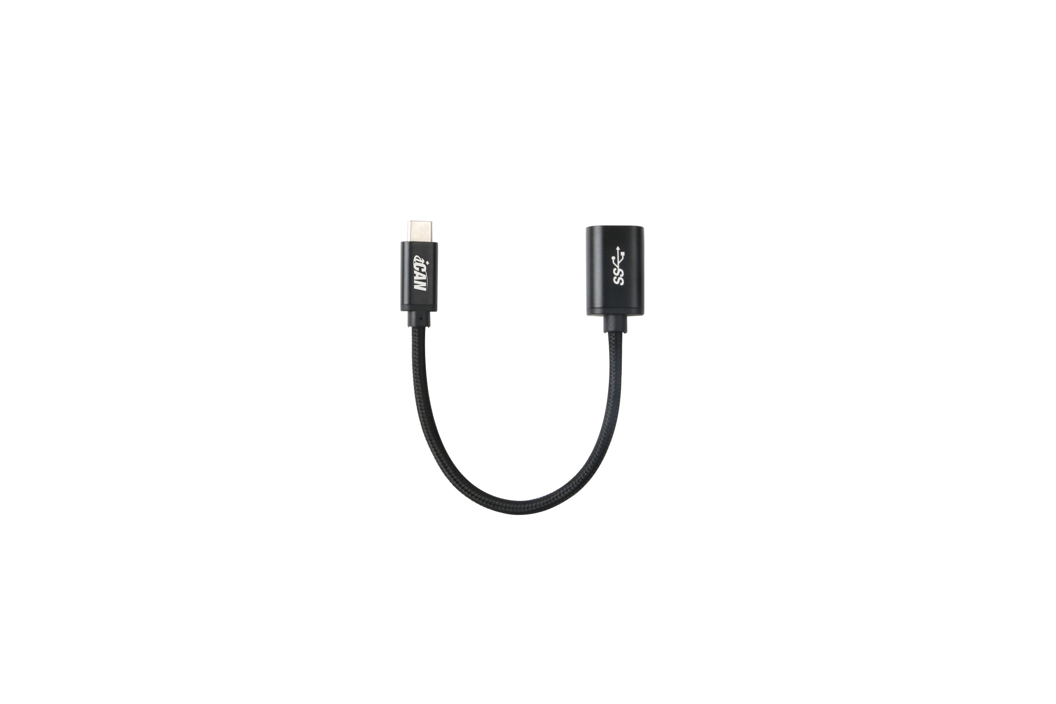 Adaptateur iCAN USB Type-C Mâle vers USB 3.0 A Femelle, Noir