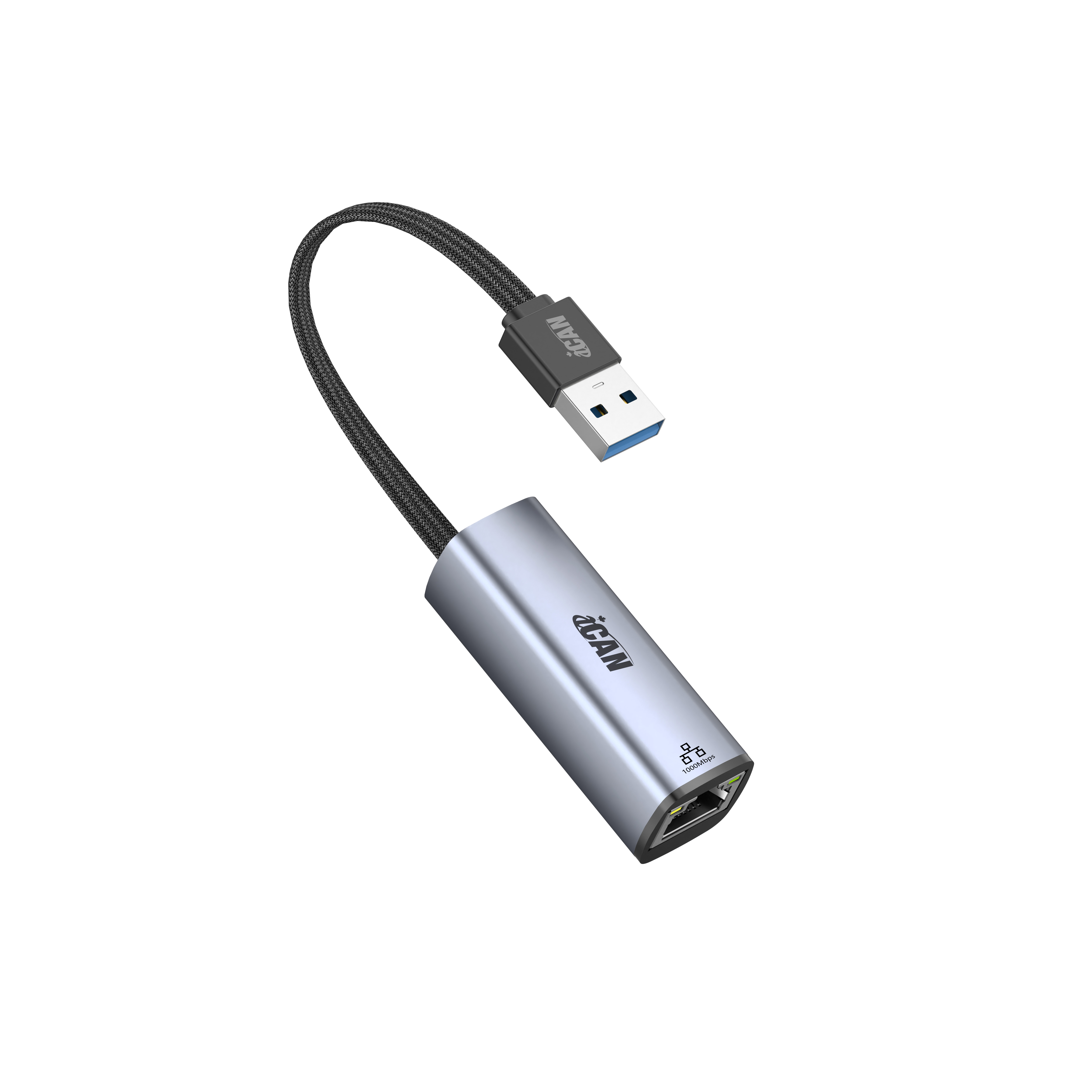 Adaptateur iCAN USB 3.0 Type-A Mâle vers RJ45 Femelle, 10/100/1000Mbps