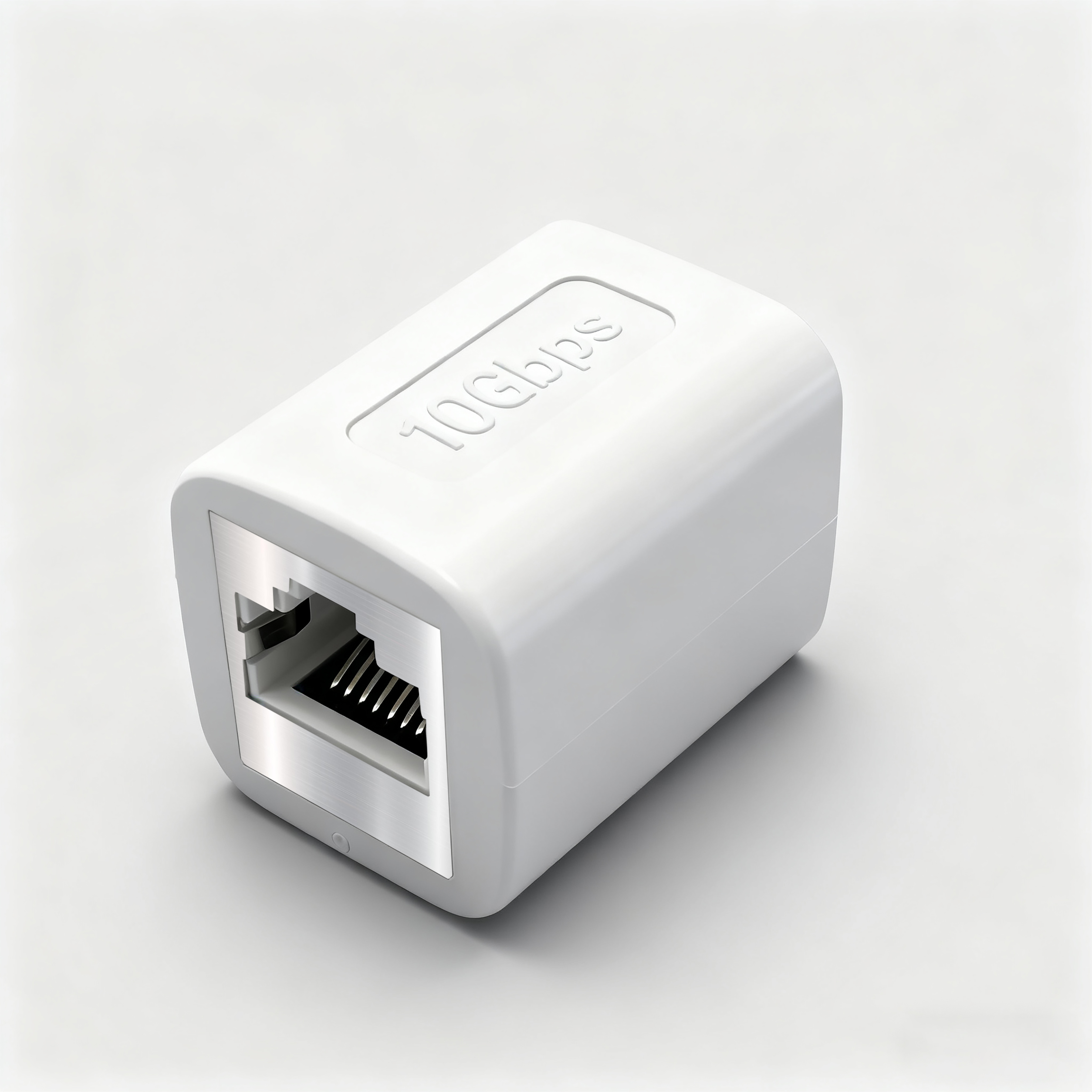 iCAN Cat6A Coupler, Tool-Free Ethernet Coupler, Support PoE, 1000 Mbps, 500 MHz, White
