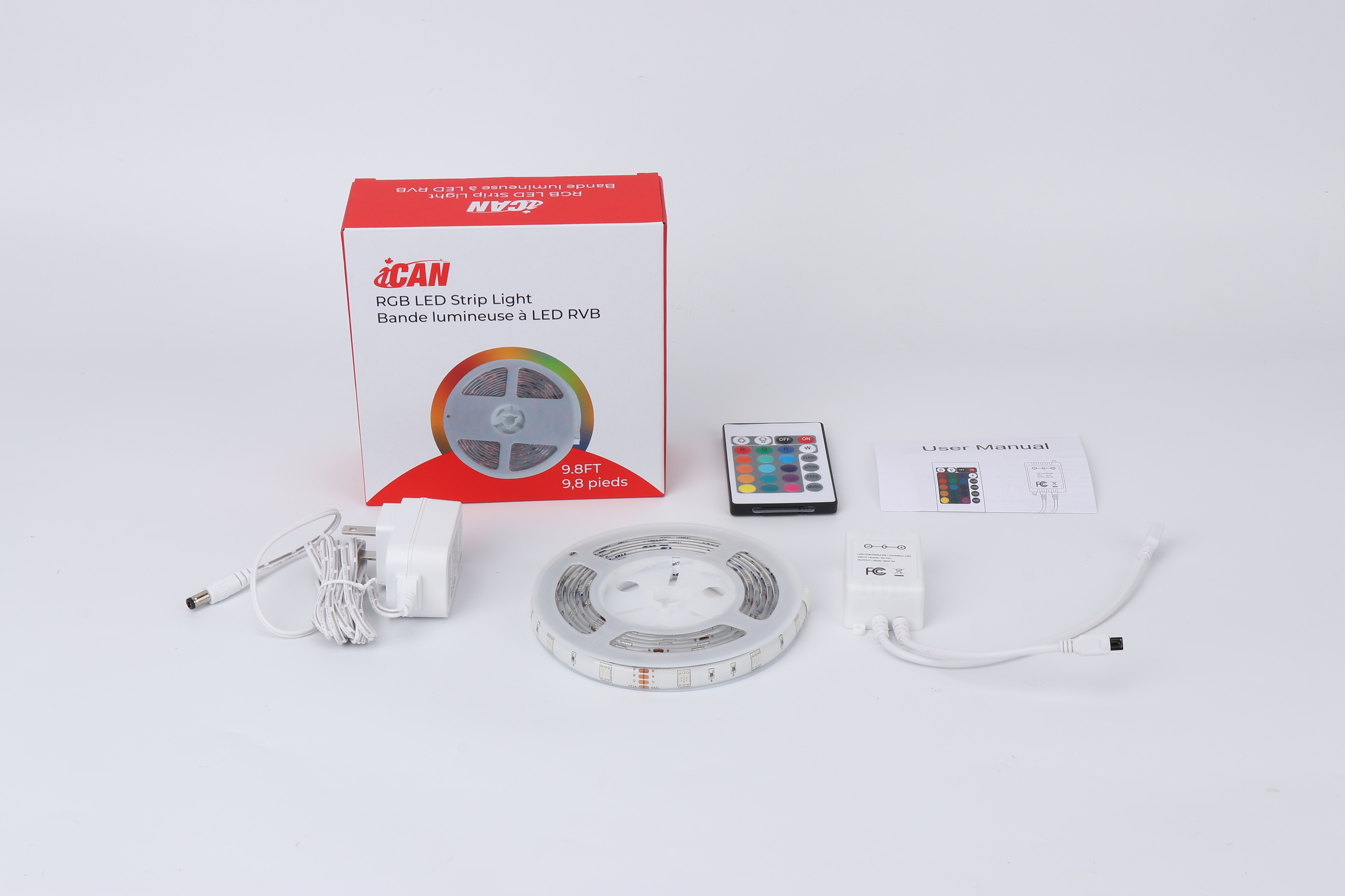 Bandes lumineuses LED iCAN RGB 16,4 pieds, pour la décoration de la salle de fête à la maison.