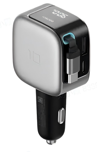 CUKTECH 100W 3-in-1 Digital Car Charger with 2.3 Ft Cable