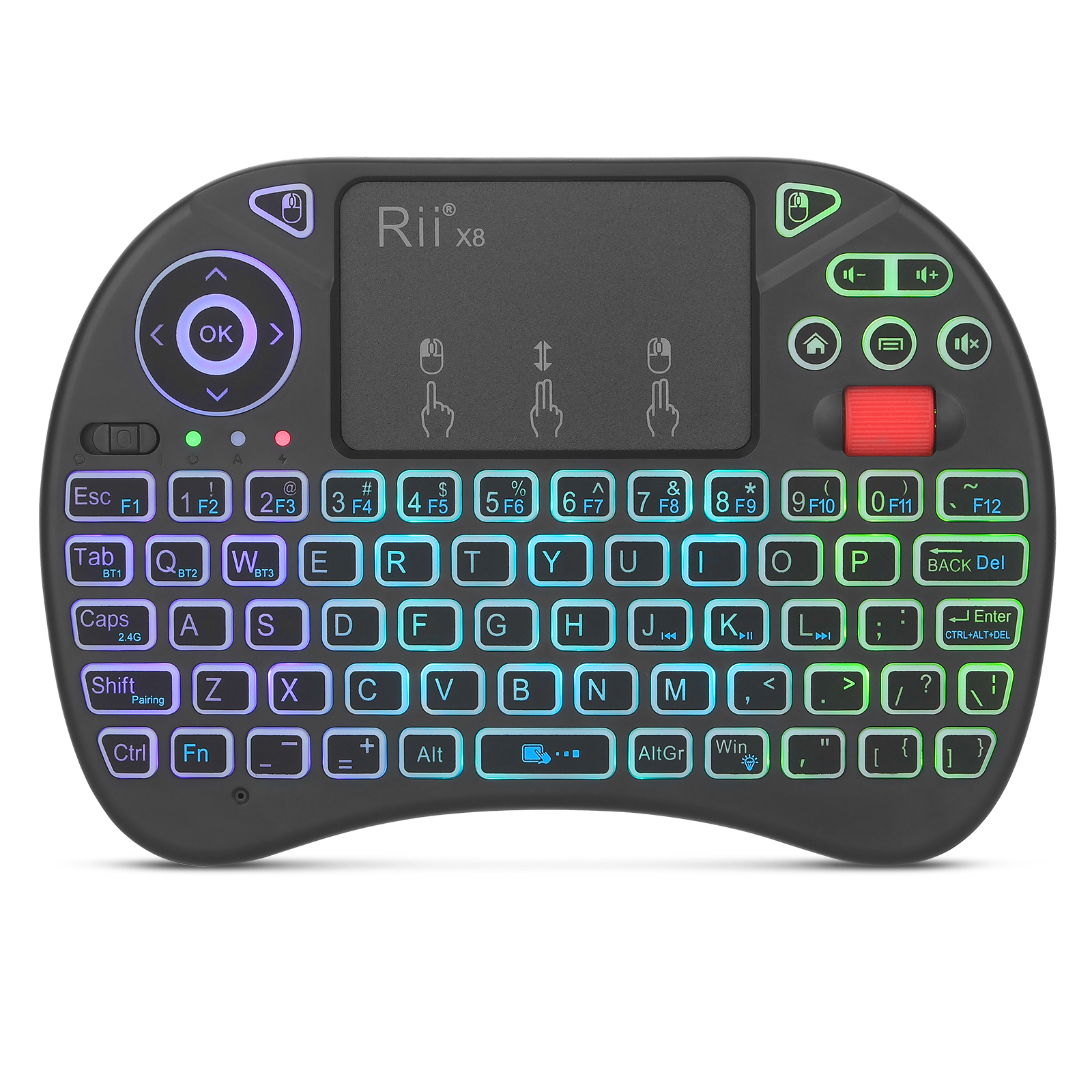 Rii X8 Mini 2,4 GHz sans fil/Bluetooth avec clavier à tactile et écran