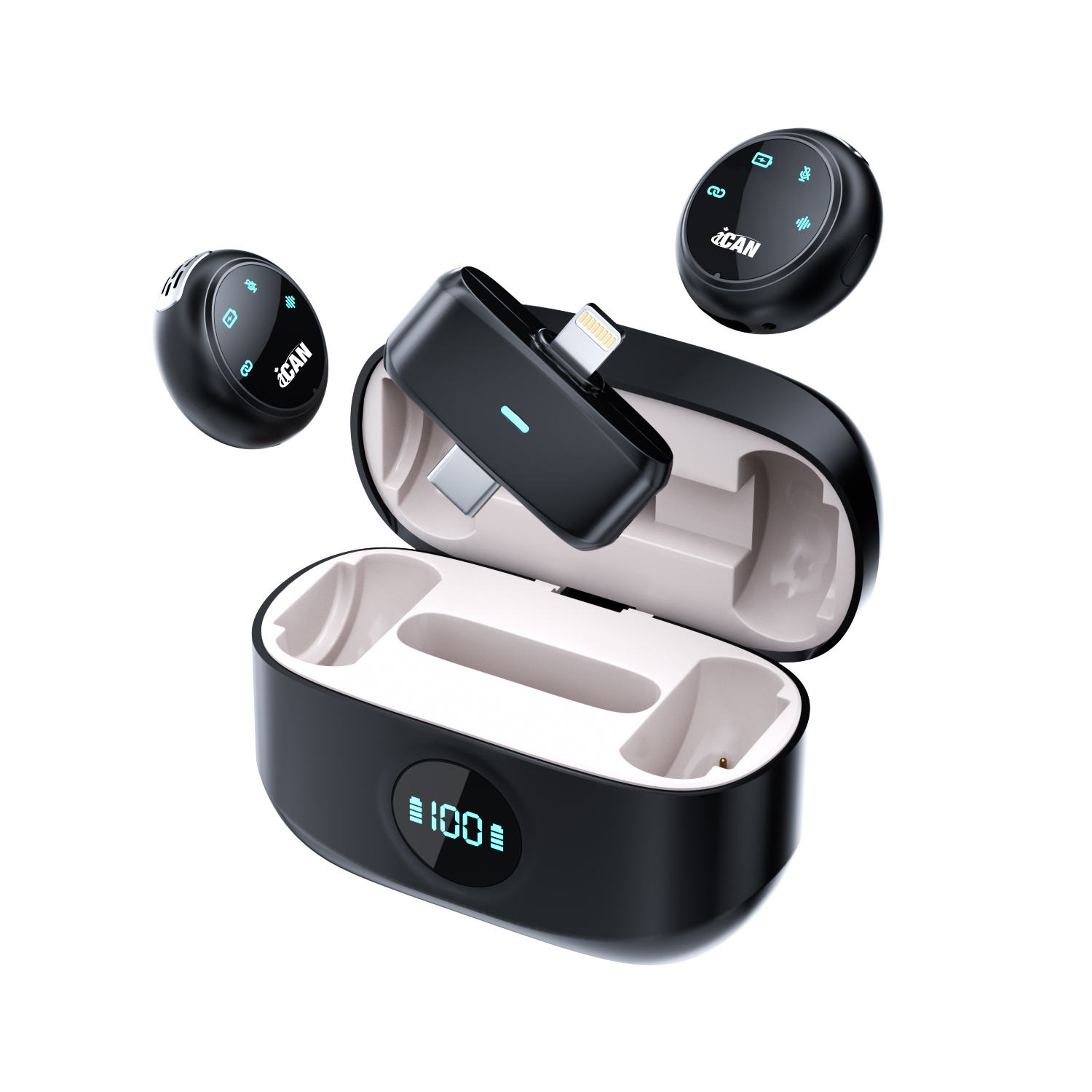 Microphone cravate sans fil iCAN PM-K31 PRO(Open Box)