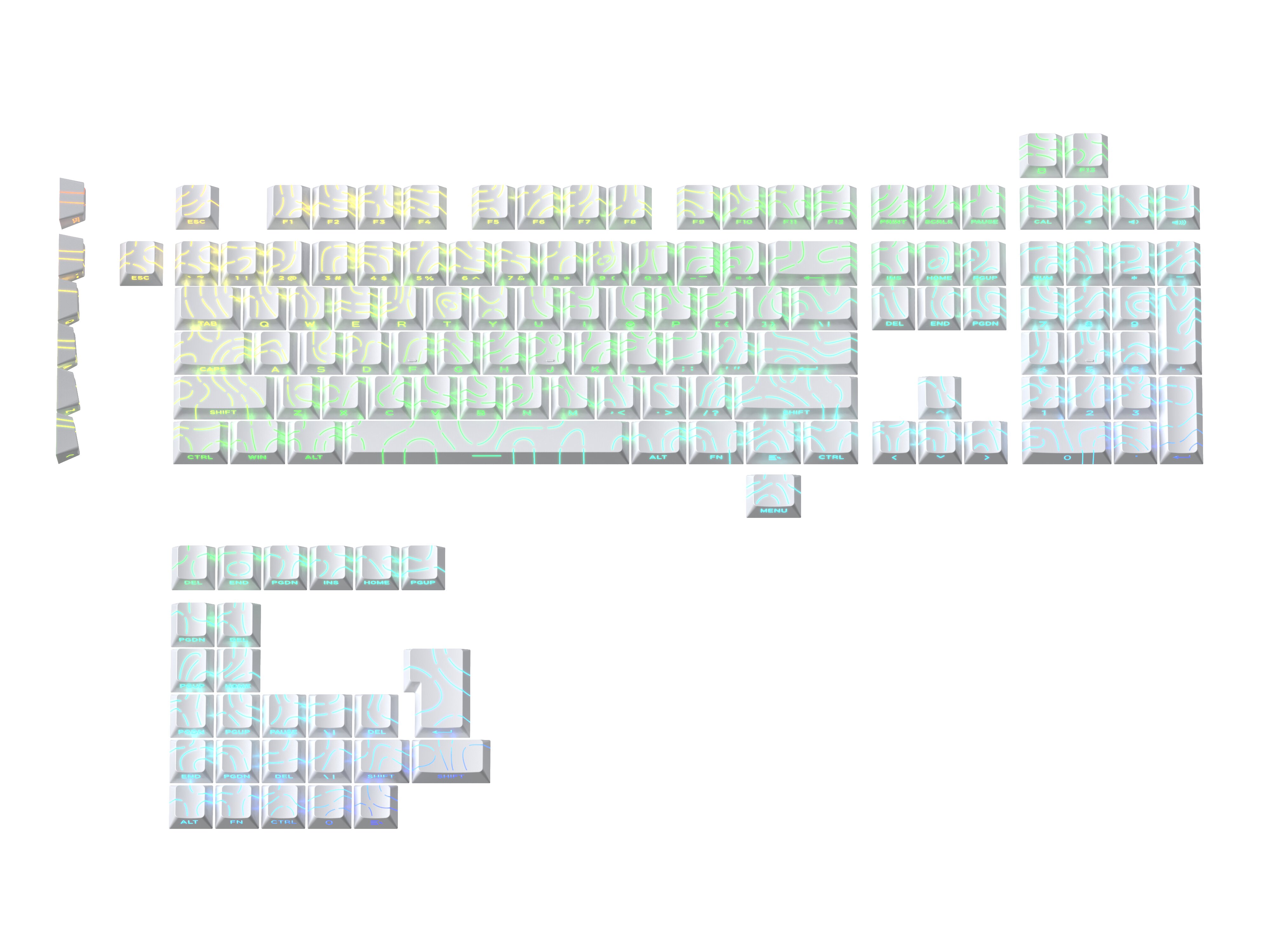 GAOXD Contour Line PBT Double-shot Cherry Profile Keycaps