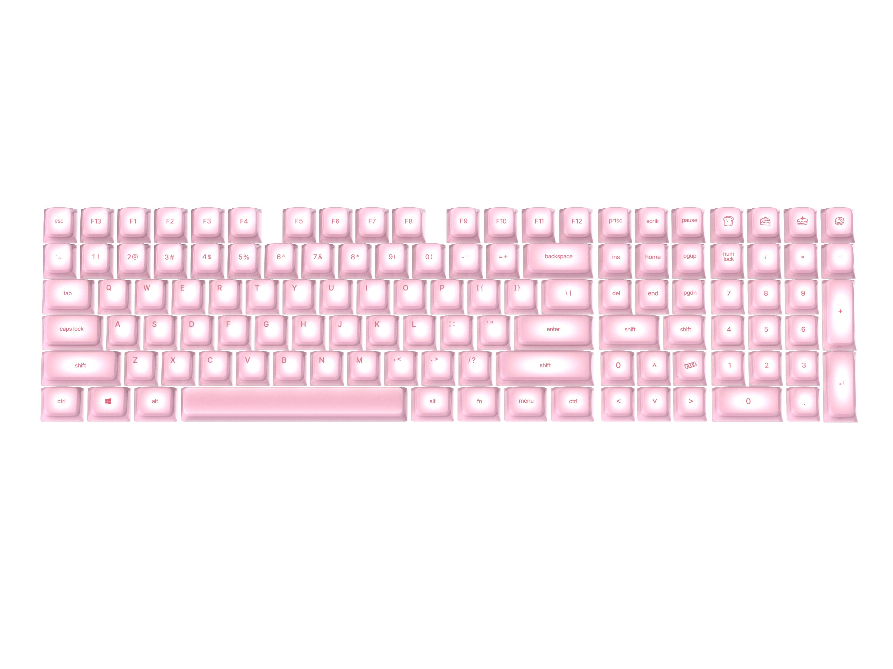 GAOXD Silicone Silicone Silk Print Cherry Profile Keycaps