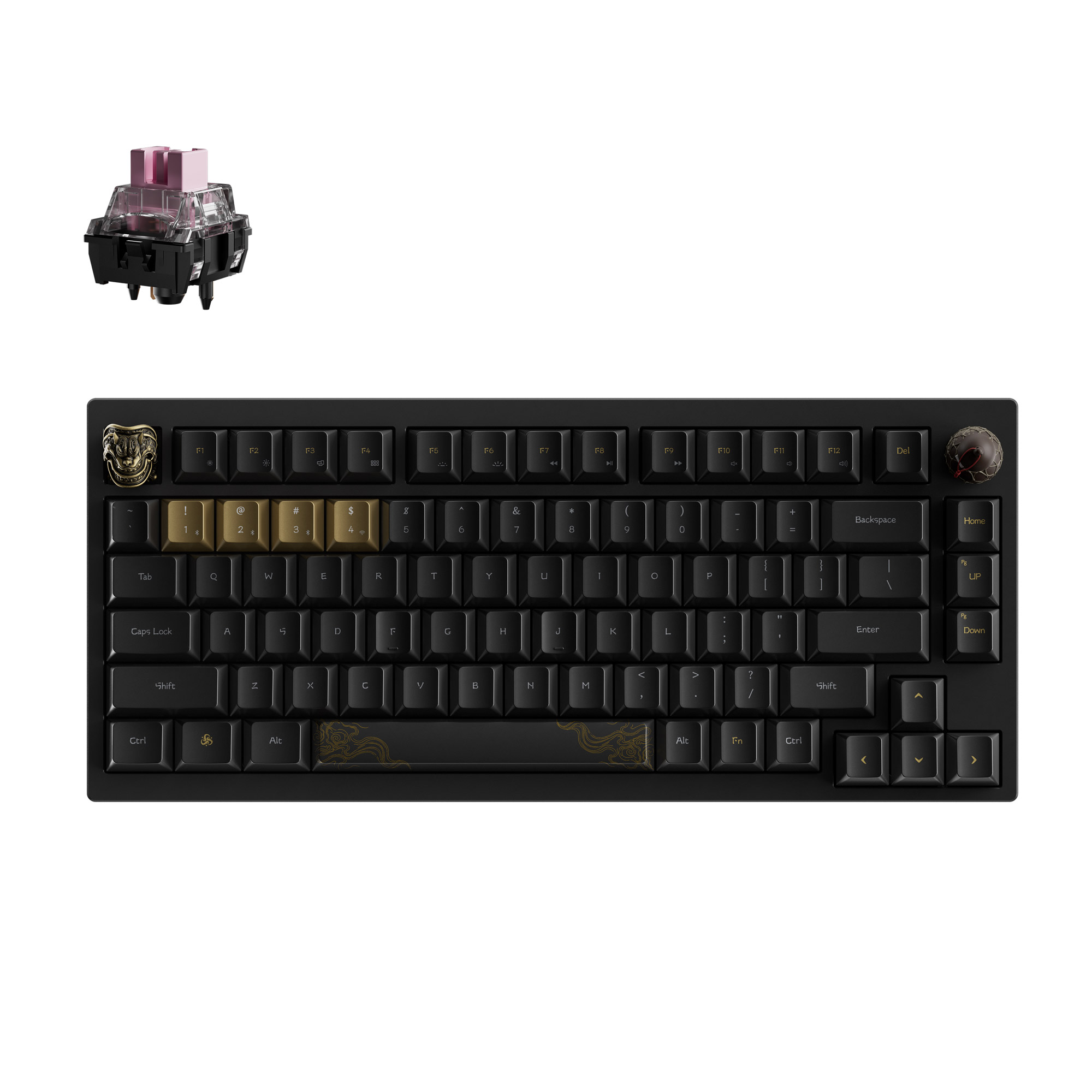 Keychron Q1 Max Black Myth Wukong, Interrupteurs Gold Pink
